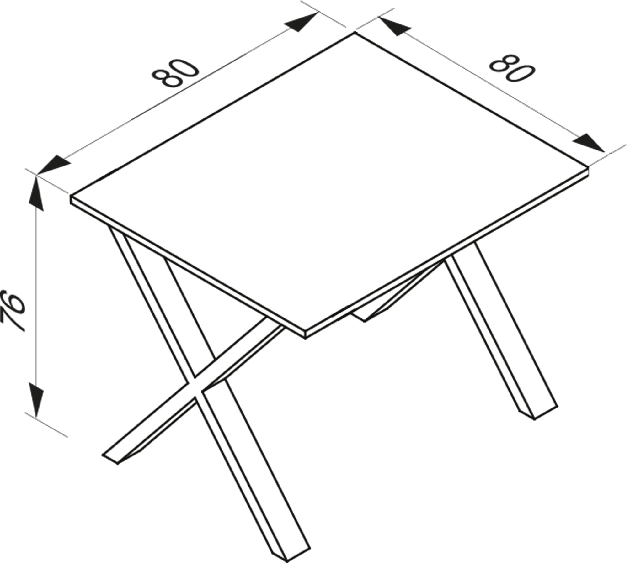 VCM Esstisch »Premium Holz Esstisch Küchentisch Xona X 80x80« 1 Stk. tlg.
