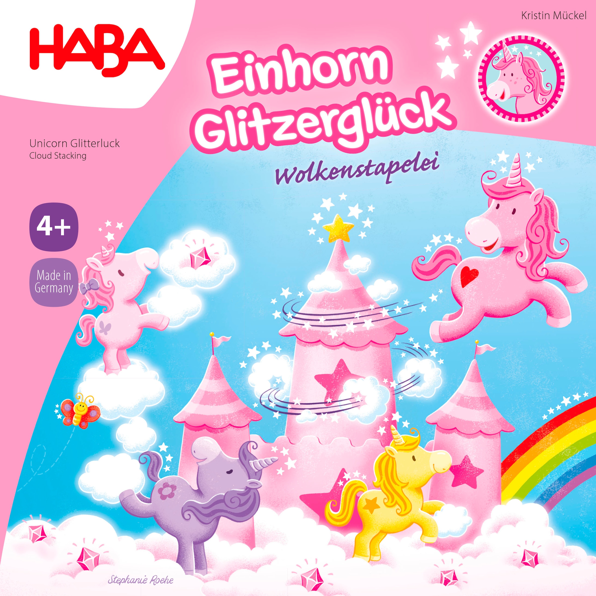 Haba Spiel »Einhorn Glitzerglück - Wolkenstapelei«