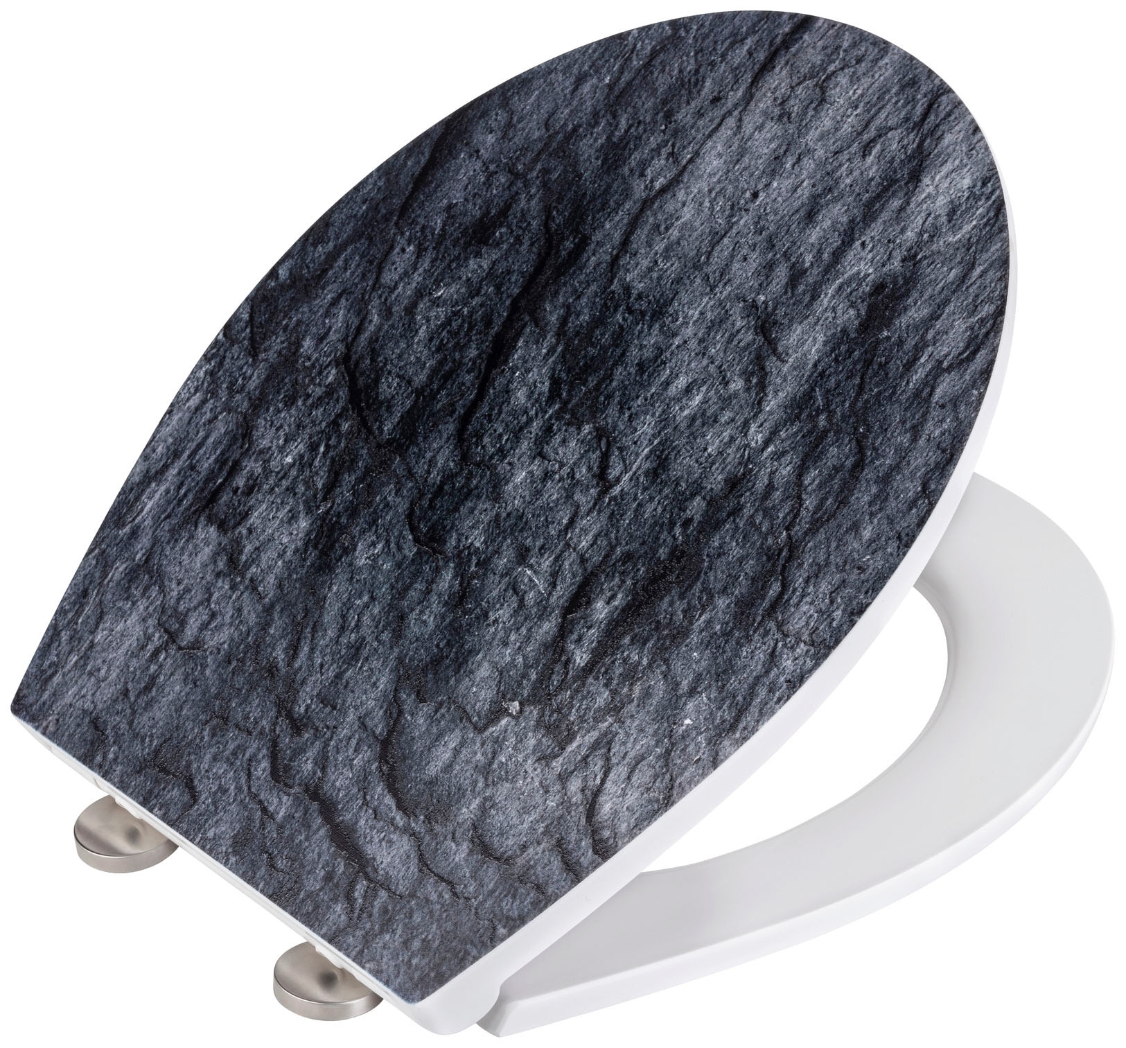 WENKO WC-Sitz »Slate Rock« mit Relief, aus antibakteriellem Duroplast