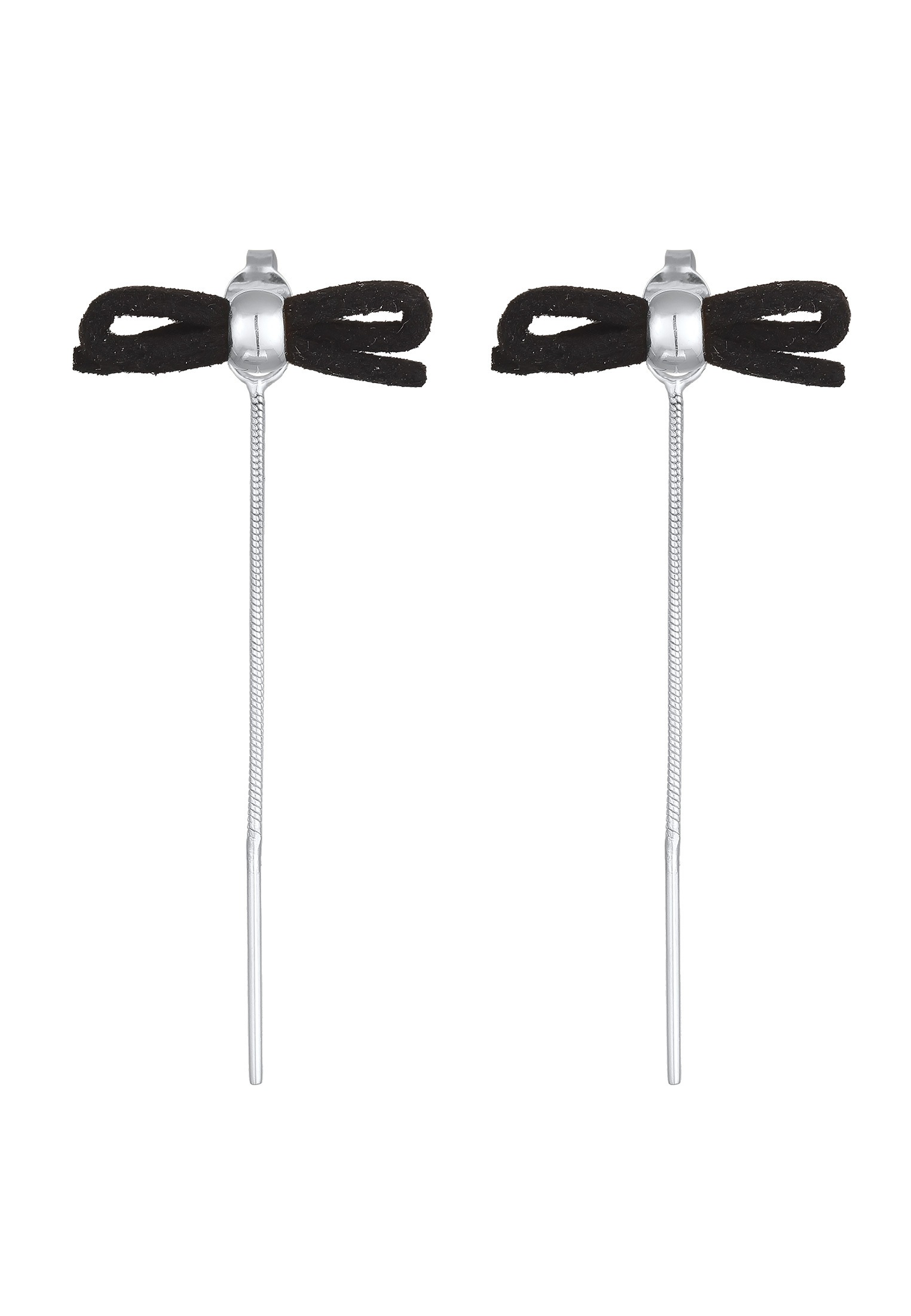 Elli Paar Ohrstecker »Ohrringe Ohrhänger Schleife Velour Leder Optik 925 Silber«