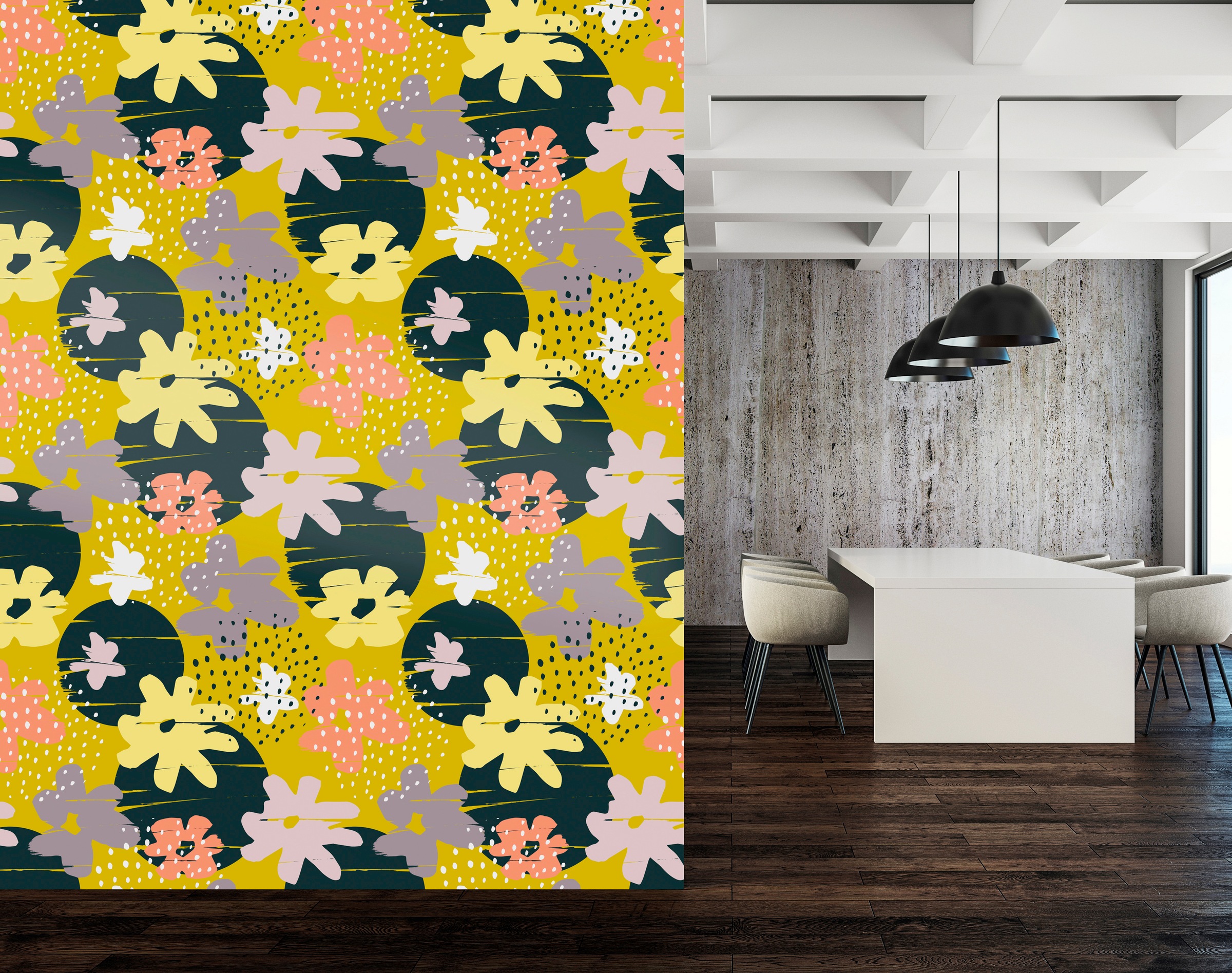 queence Vinyltapete »Iva«, bedruckt-Motiv-botanisch-floral-gemustert-natürlich, 90x250cm, selbstklebend, kinderleichte Anbringung, Sticker