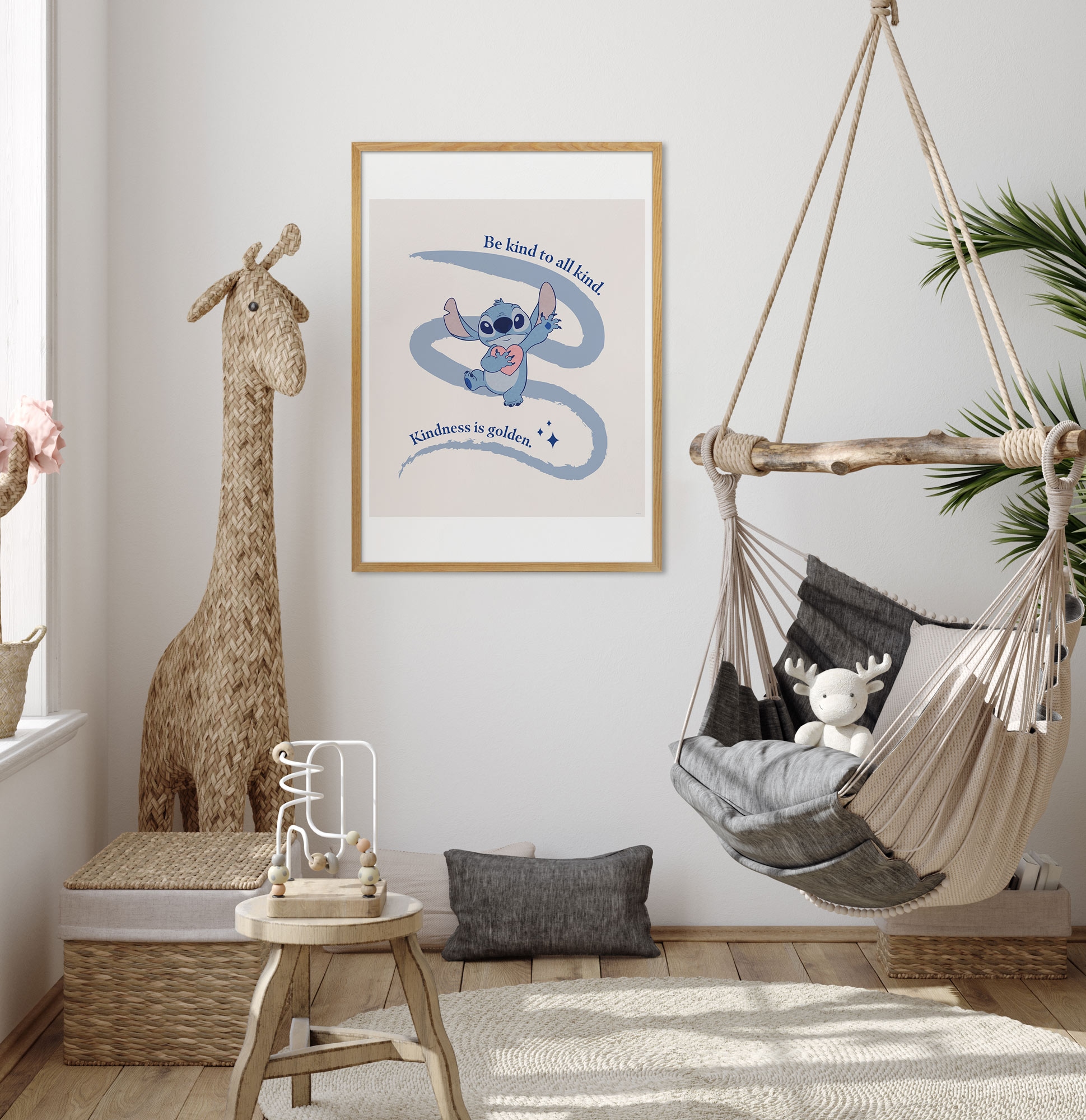 Komar Bild »Stitch Kindness«, Disney, (1 St.), Wandbild zur Dekoration im Kinderzimmer - ohne Rahmen