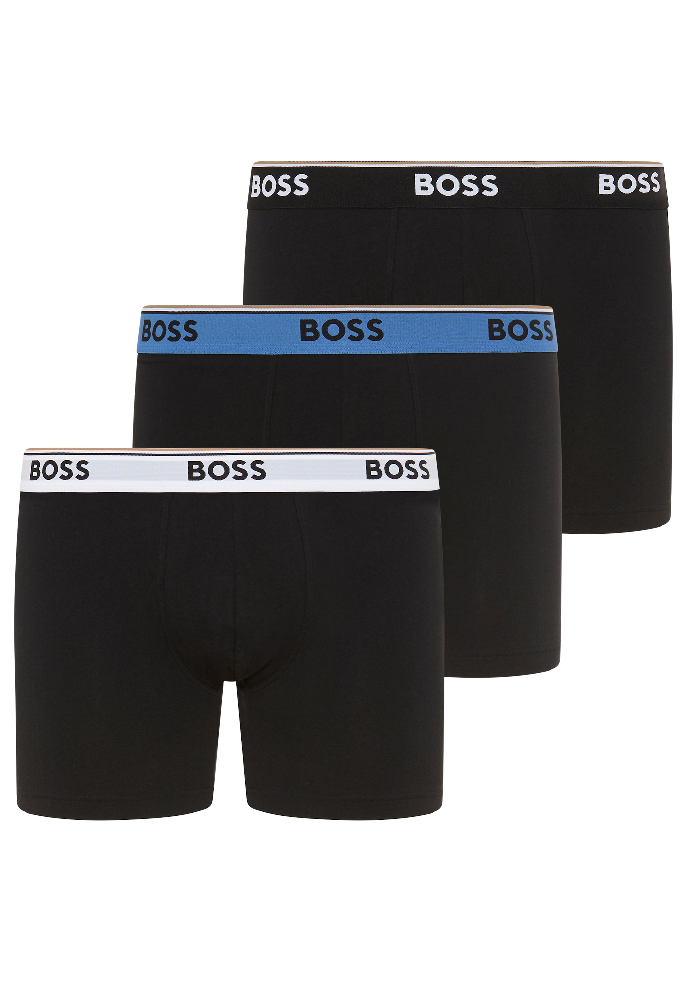 BOSS Boxershorts Packung, 3 Stk. aus bequemer Stretch-Baumwolle, körpernah, mittlere Bundhöhe