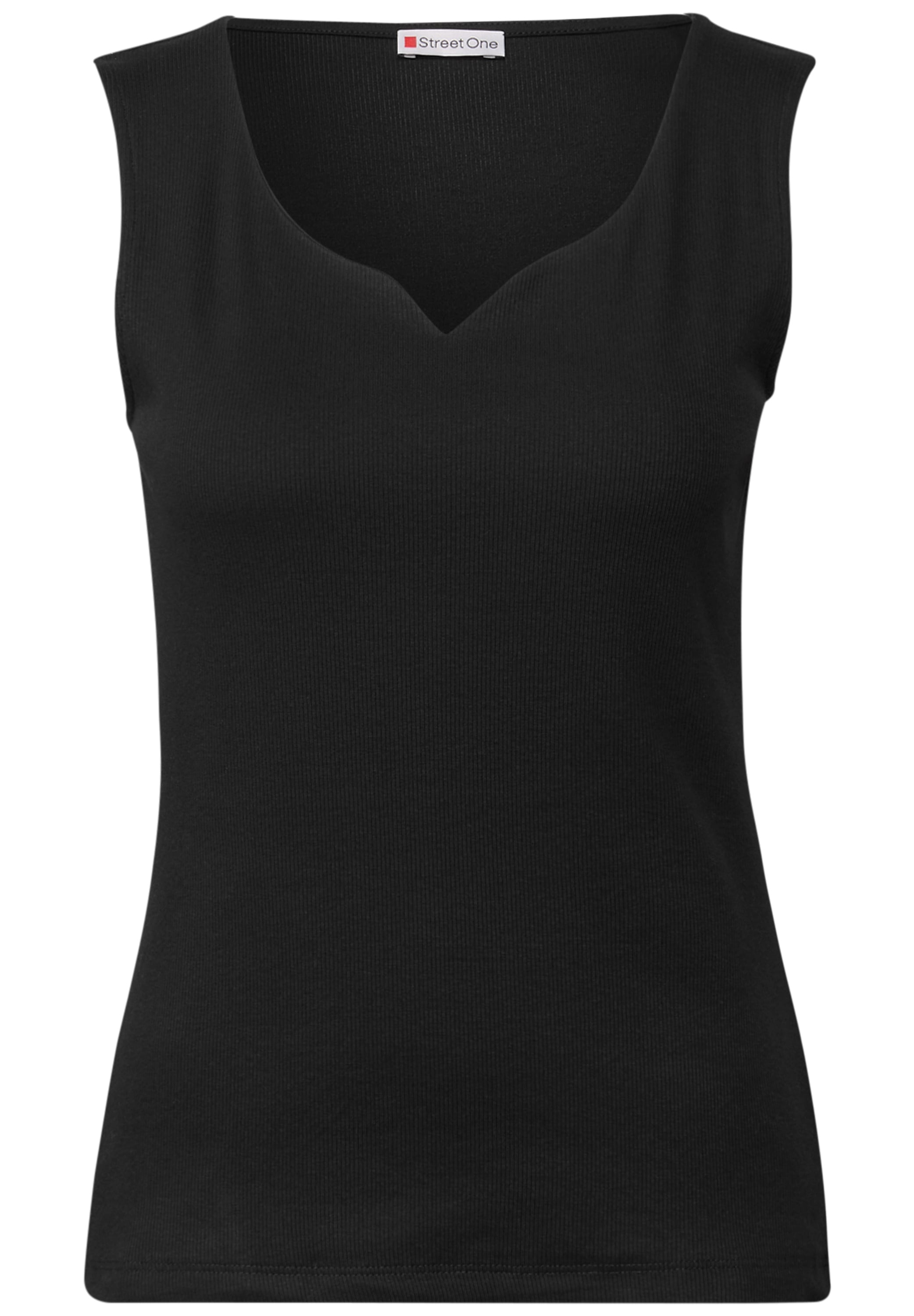 STREET ONE Shirttop »GANIA«, mit Herzausschnitt und Stretch