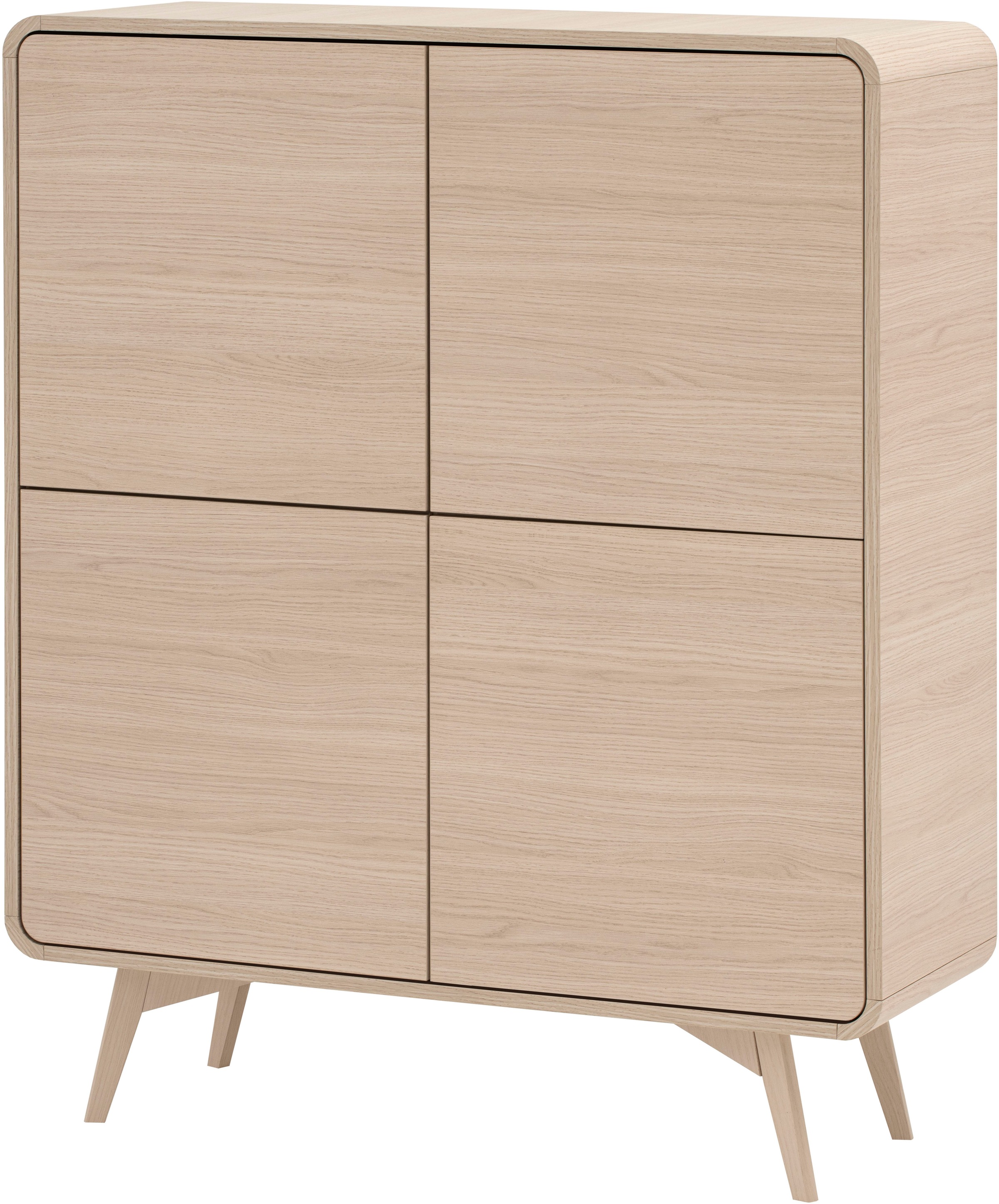 Home affaire Highboard "Torsby, moderner Schrank, Stauraumelement in Eiche Natur, 108 cm breit" abgerundete Ecken, ausreichend Stauraum, vielseitig einsetzbar