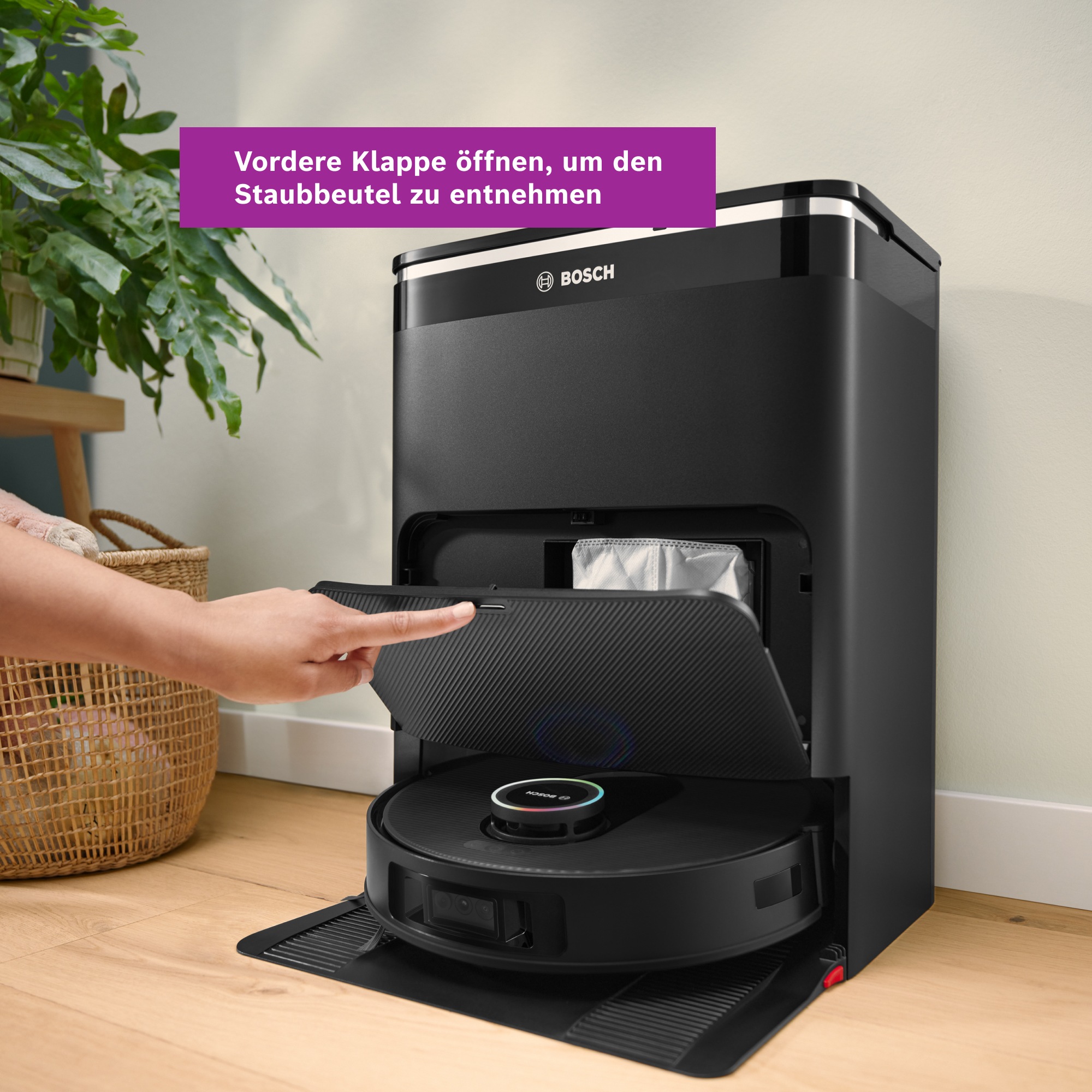 BOSCH Staubsaugerbeutel »BHZRDBAB, antibakteriell, für Spotless Max und Max Cam Saugroboter« für Servicestation, bindet Feinstaub, Allergene und Gerüche, 3er Pack