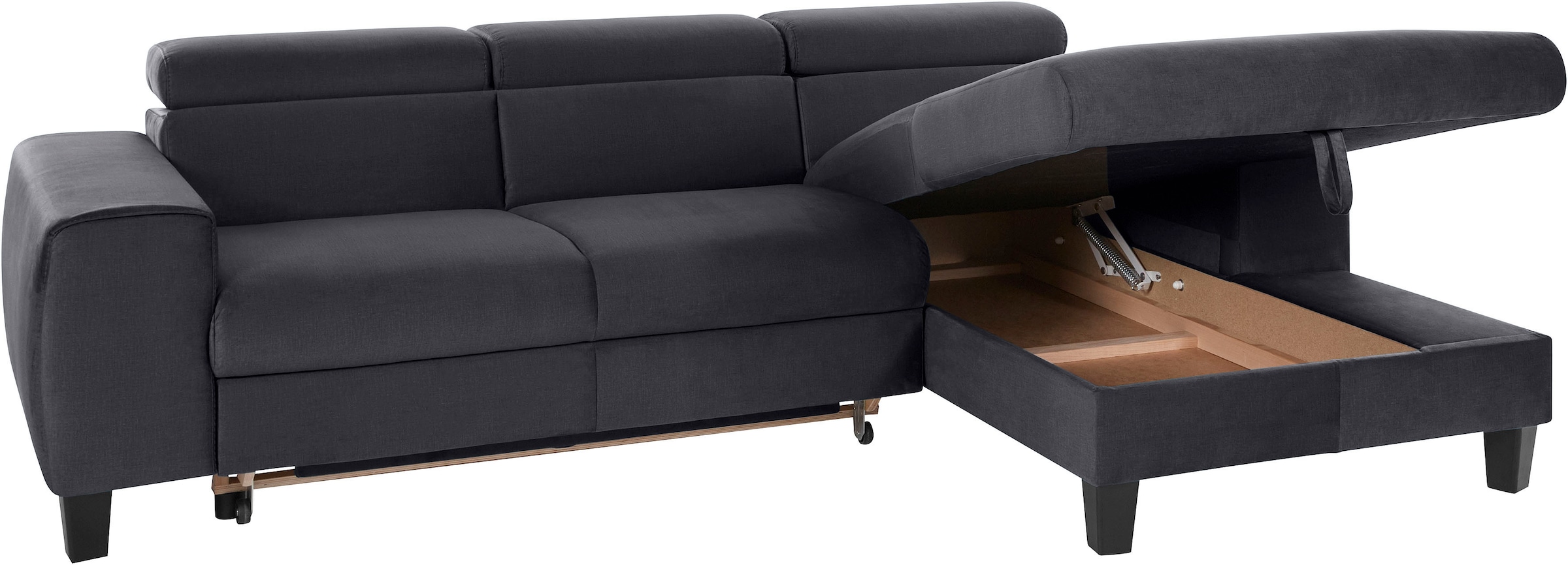 COTTA Ecksofa »Morven L-Form«, Inklusive Kopfteilverstellung, wahlweise mit Ladestation, Bettfunktion
