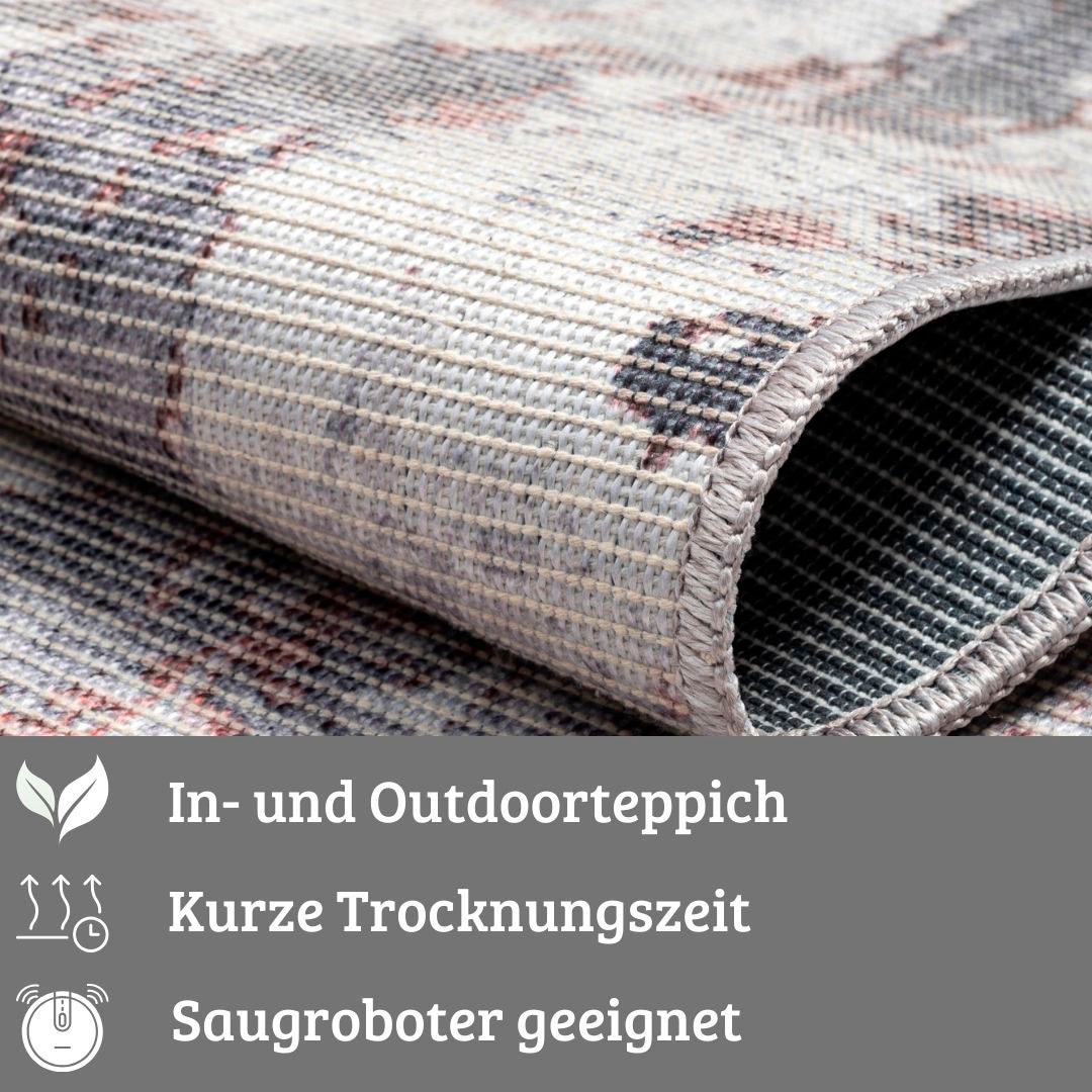 Home affaire Teppich »Mülenen«, rechteckig, Kurzflor, modernes Design, waschbar, In- und Outdoor geeignet