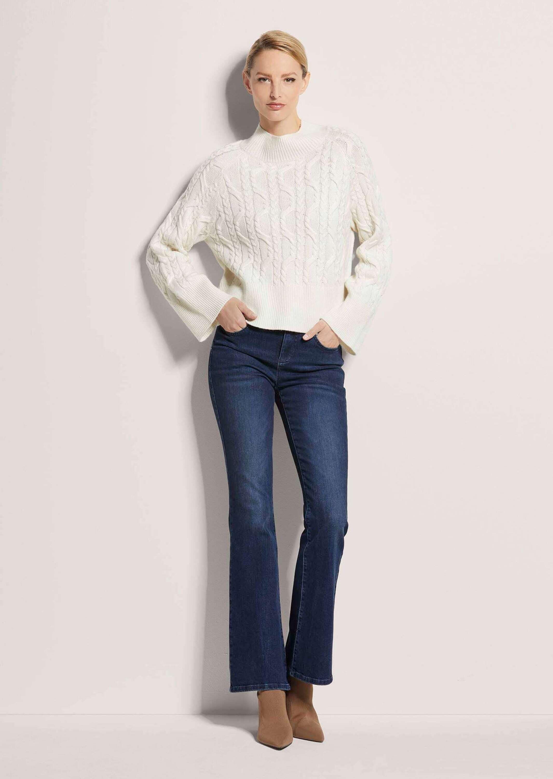 MADELEINE Longpullover »Strickpullover Kaschmirpullover mit Zopfmuster«