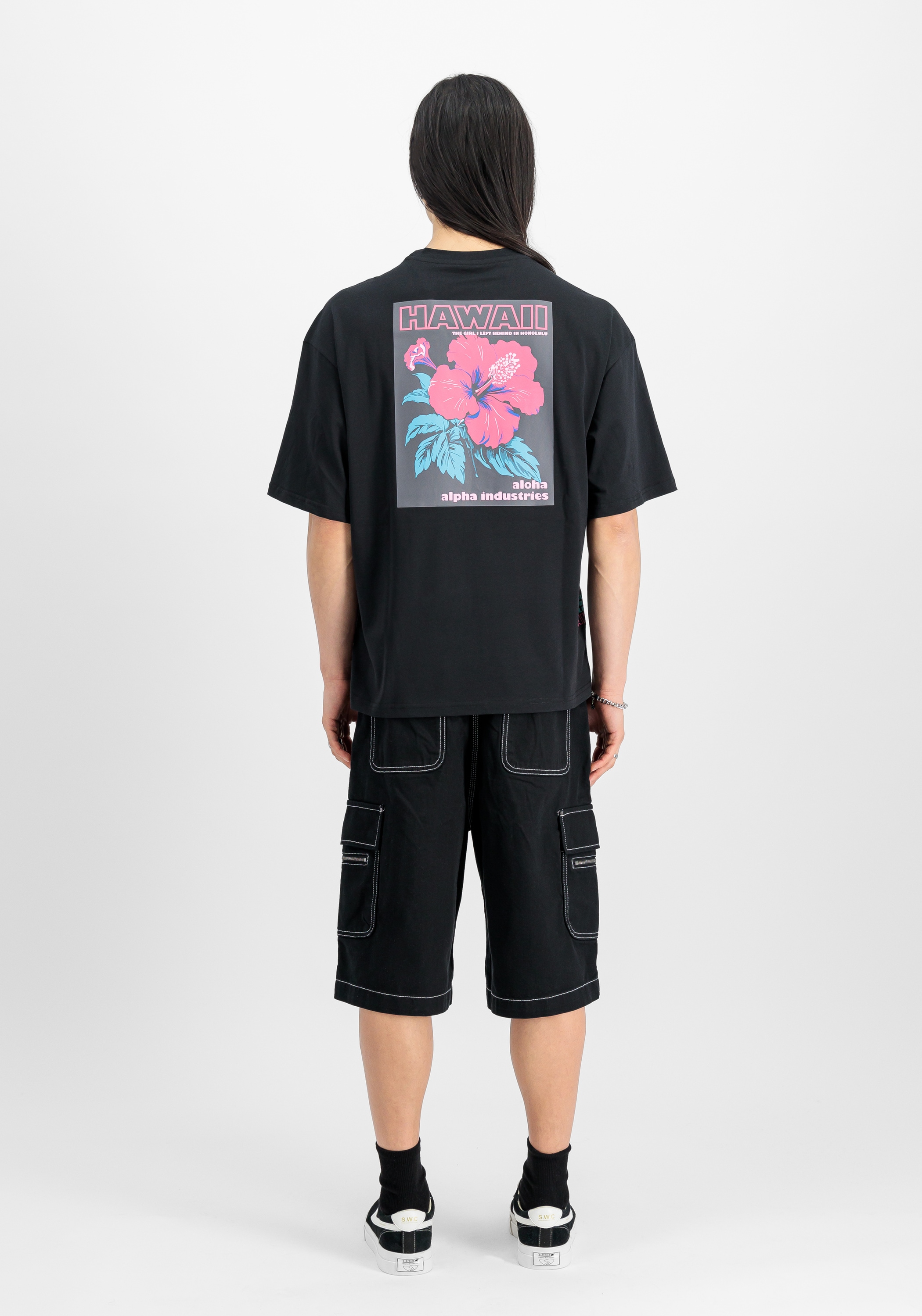 Alpha Industries T-Shirt »Alpha Industries Men - T-Shirts Aloha Flower Backprint T-Shirt«