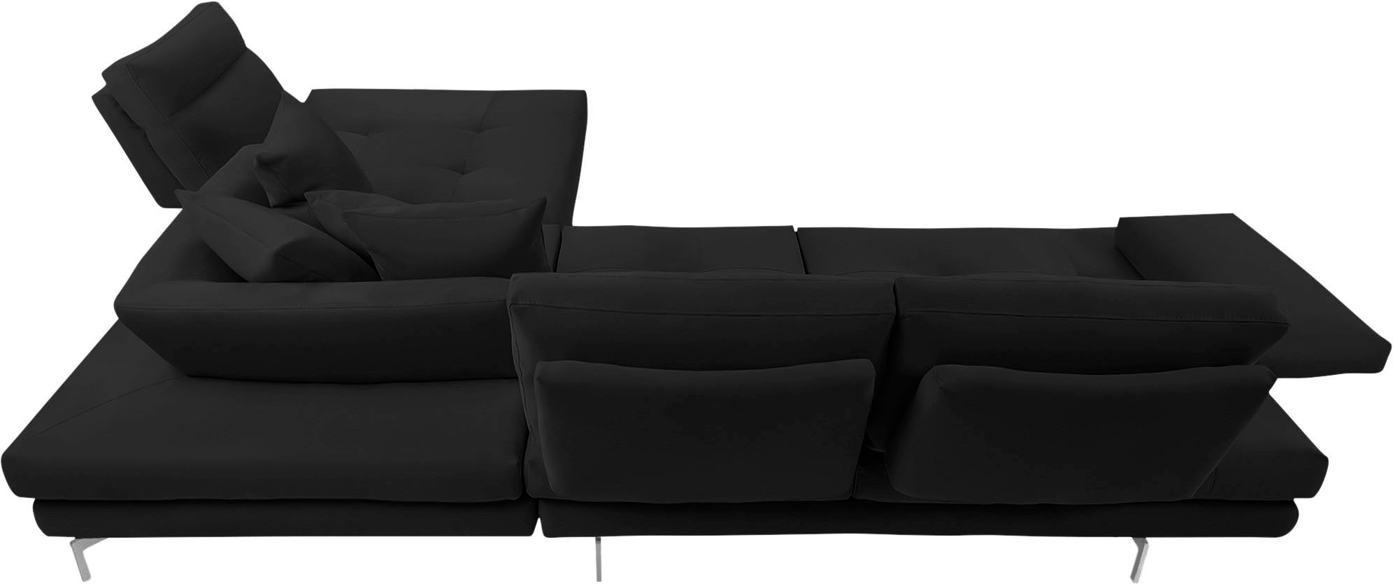 CALIA ITALIA Ecksofa »Toby Wing, L-Form, Designsofa mit sensationellem Sitzkomfort«, Sitztiefenverstell.,wahlw. mit Kissen-Set, Füße chrom glänzend