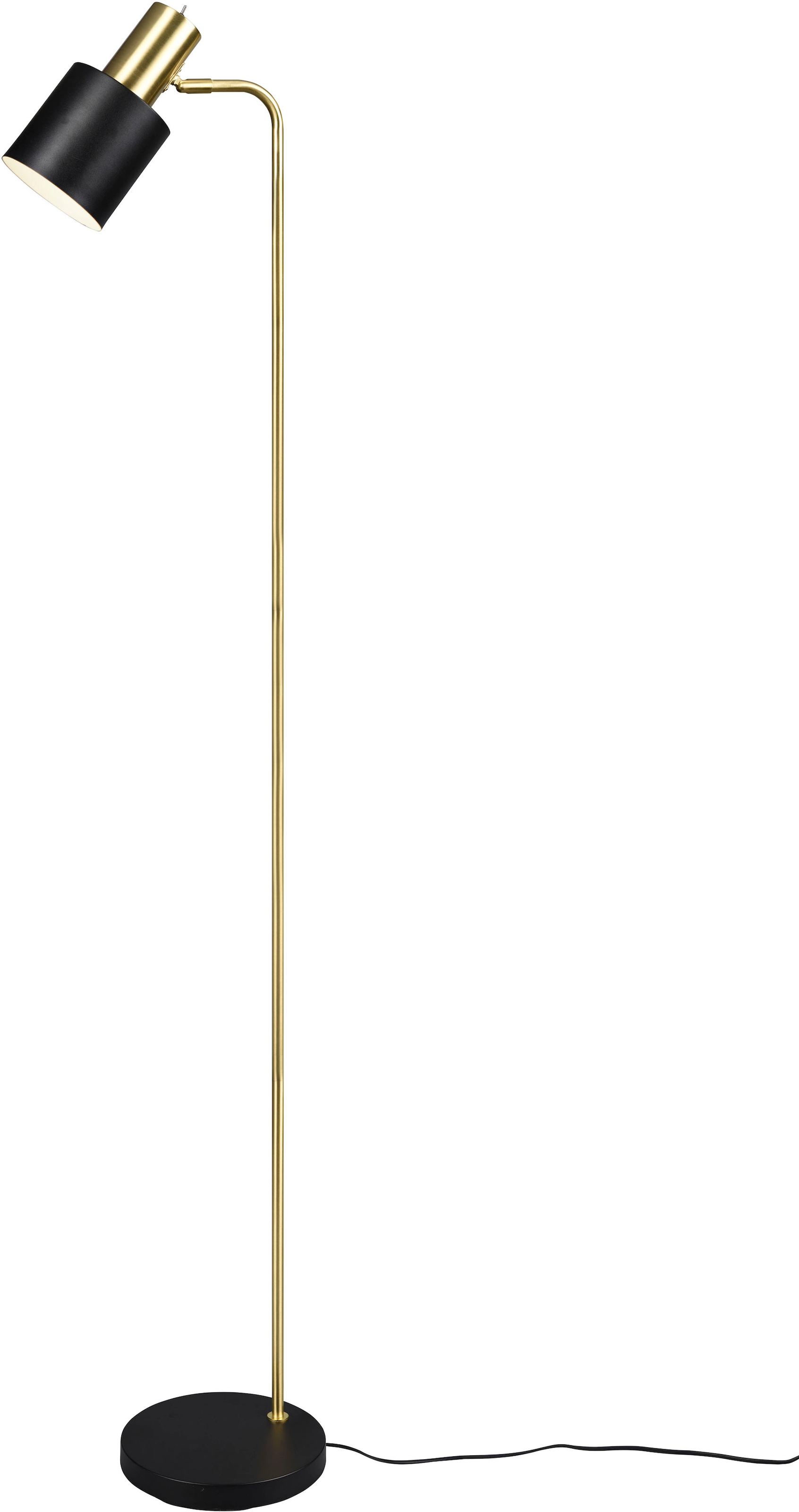 REALITY Leuchten Stehlampe »Adam«, 1 flammig, Leuchtmittel E27 | ohne Leuchtmittel, Stehleuchte 153cm, exkl 1xE27 max 10W, Kippschalter am Metallschirm
