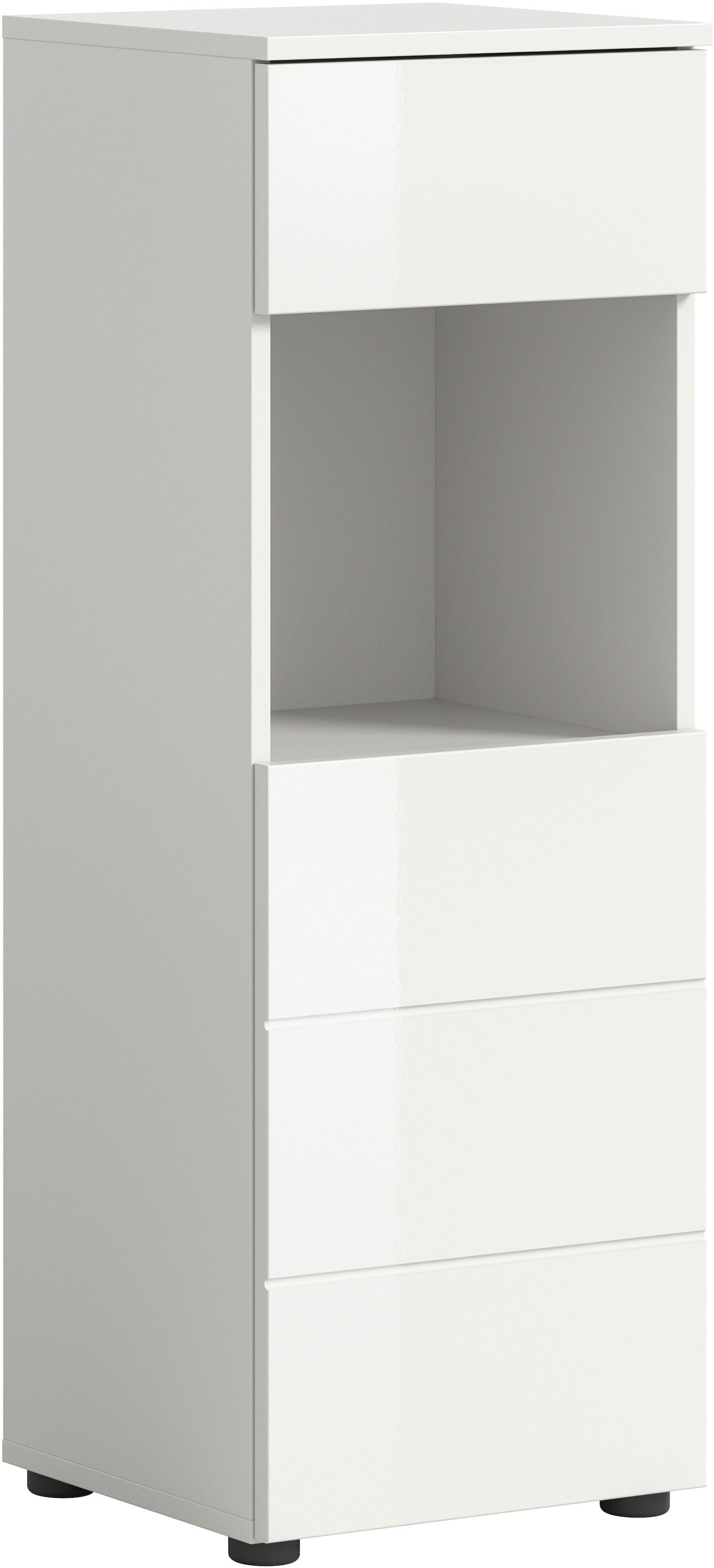 welltime Unterschrank "BIEL, Höhe 106 cm,1 Tür, 1 Schubkasten" 1 Stk. tlg. Türanschlag wechselbar, modernes Design, Badschrank, Unterschrank, Bad