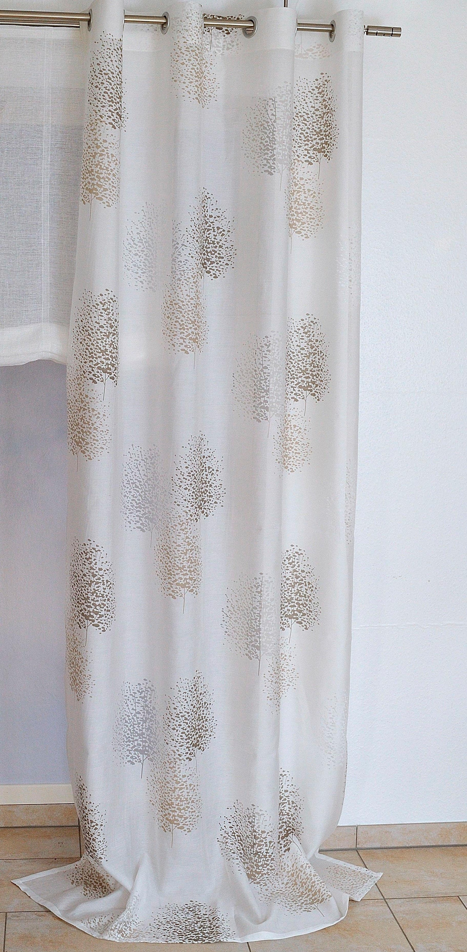 Kutti Vorhang »Belinda«, (1 St.), Gardine, halbtransparent, Ausbrenner, bedruckt, Viskose-Polyester
