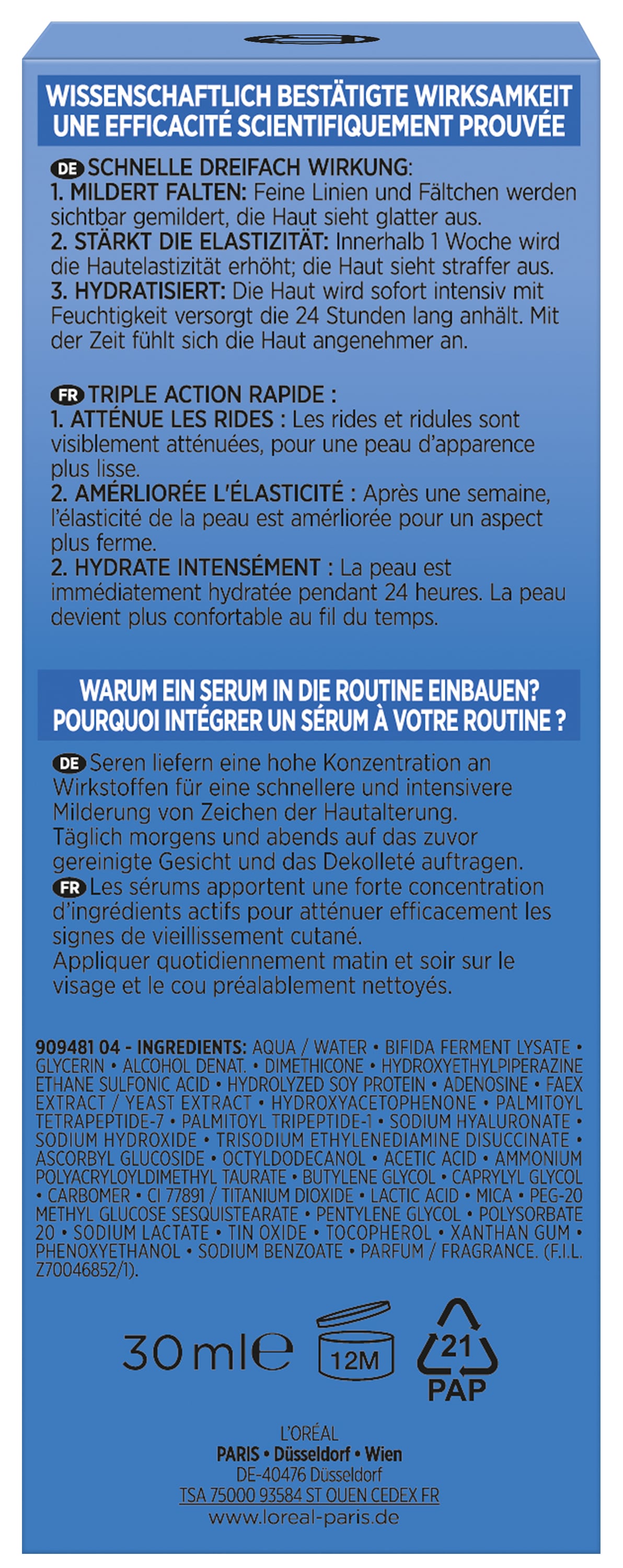 L'ORÉAL PARIS Anti-Falten-Serum »Age Perfect« intensive Pflege, mildert Falten, revitalisiert die Haut