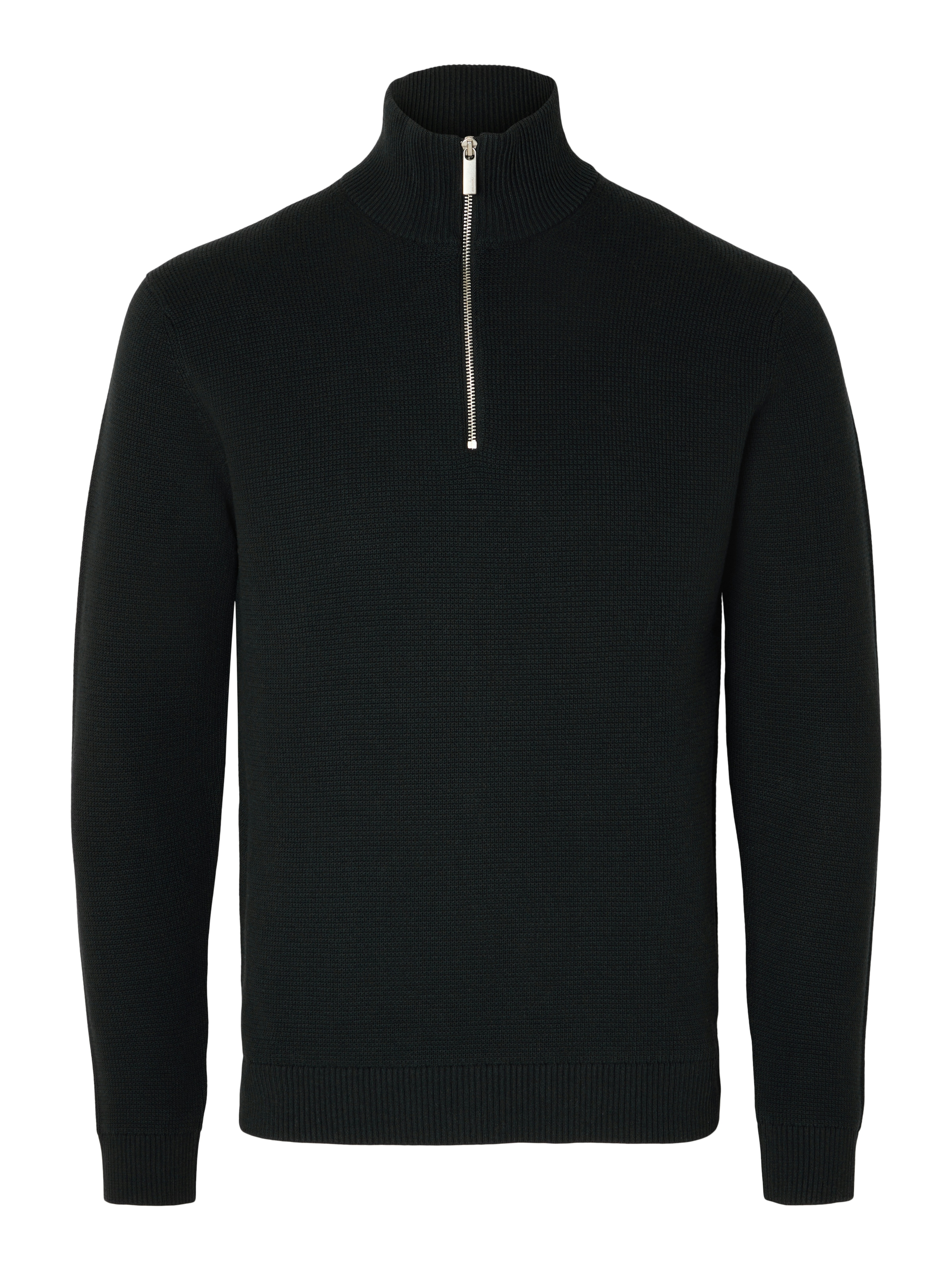 SELECTED Troyer »SLHDANE LS KNIT STRUCTURE HALF ZIP NOOS« Baumwolle, regular fit