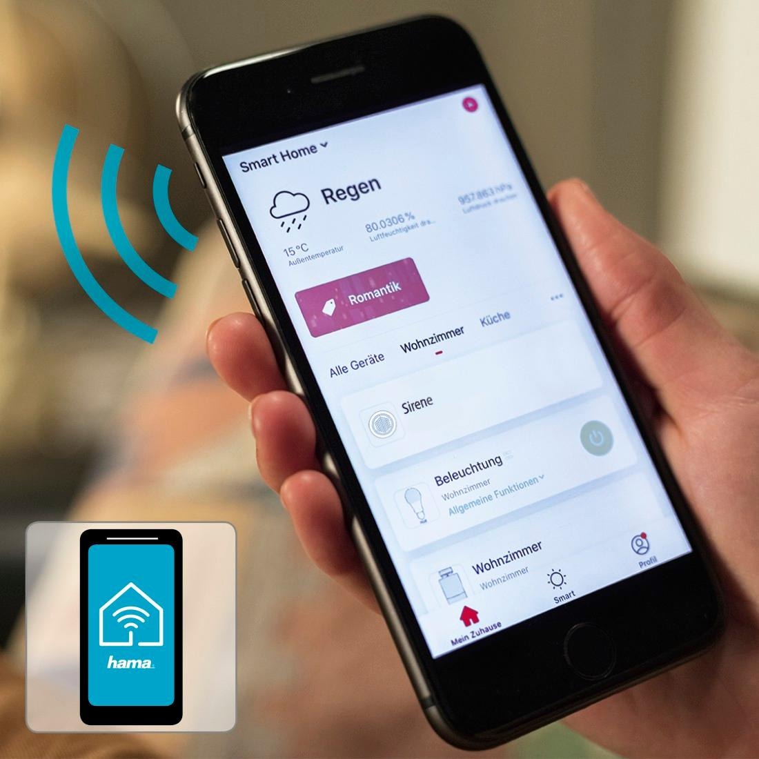 Hama Alarmsirene »Smart Home Alarmanlage,WLAN Alarmsirene ohne Hub, 97,4dB 10 Signaltöne«