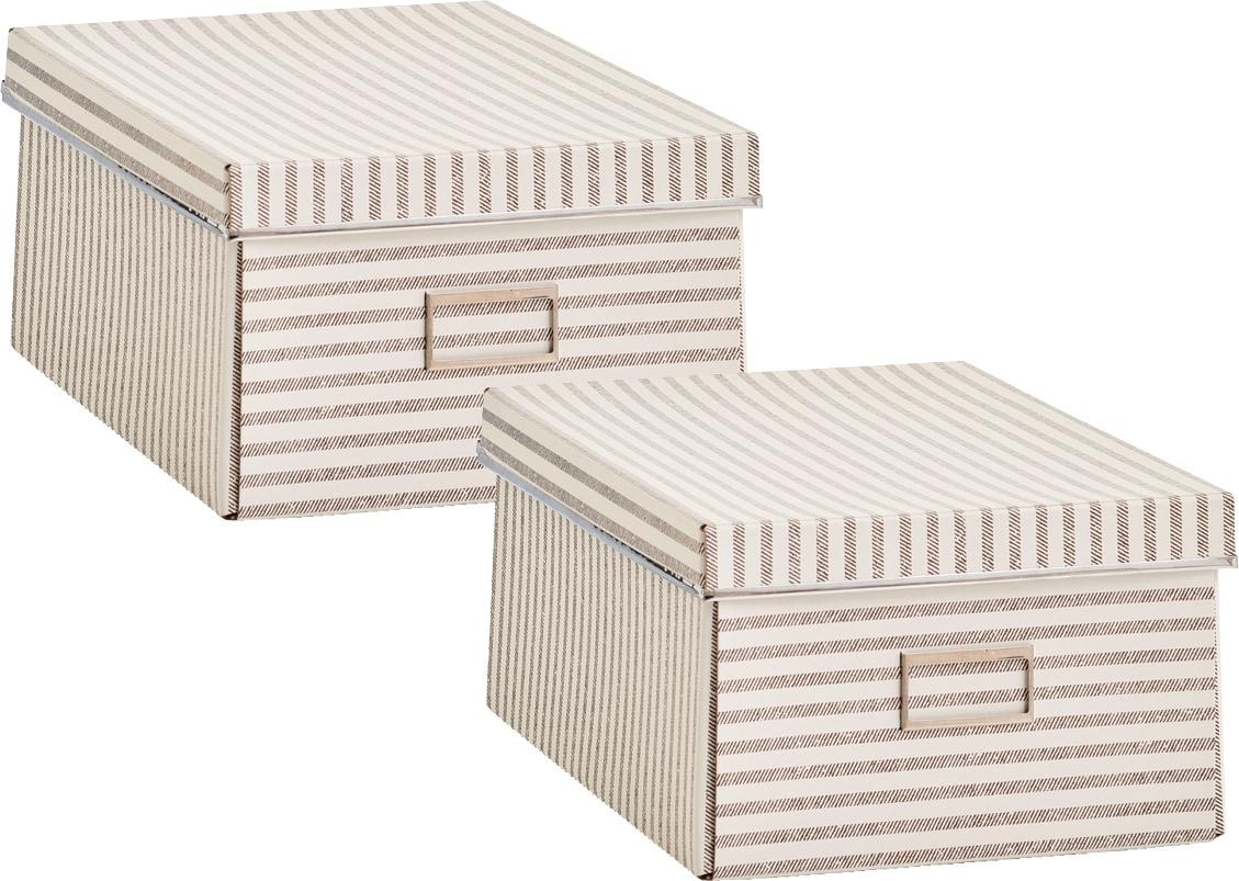 Zeller Present Aufbewahrungsbox »Stripes« Pappe, beige