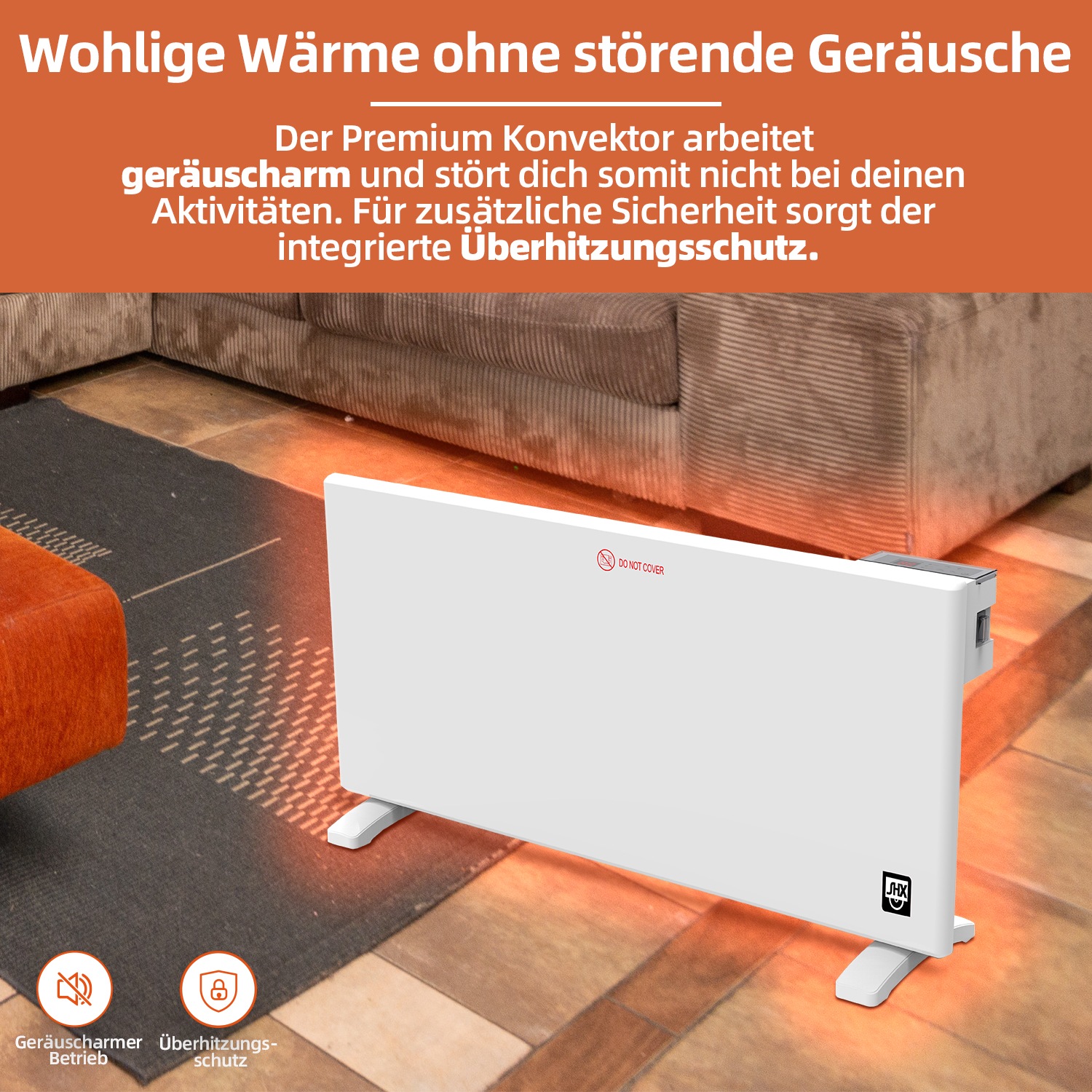 SHX Konvektor, 2000 W, Display, Timer, Wandmontage möglich