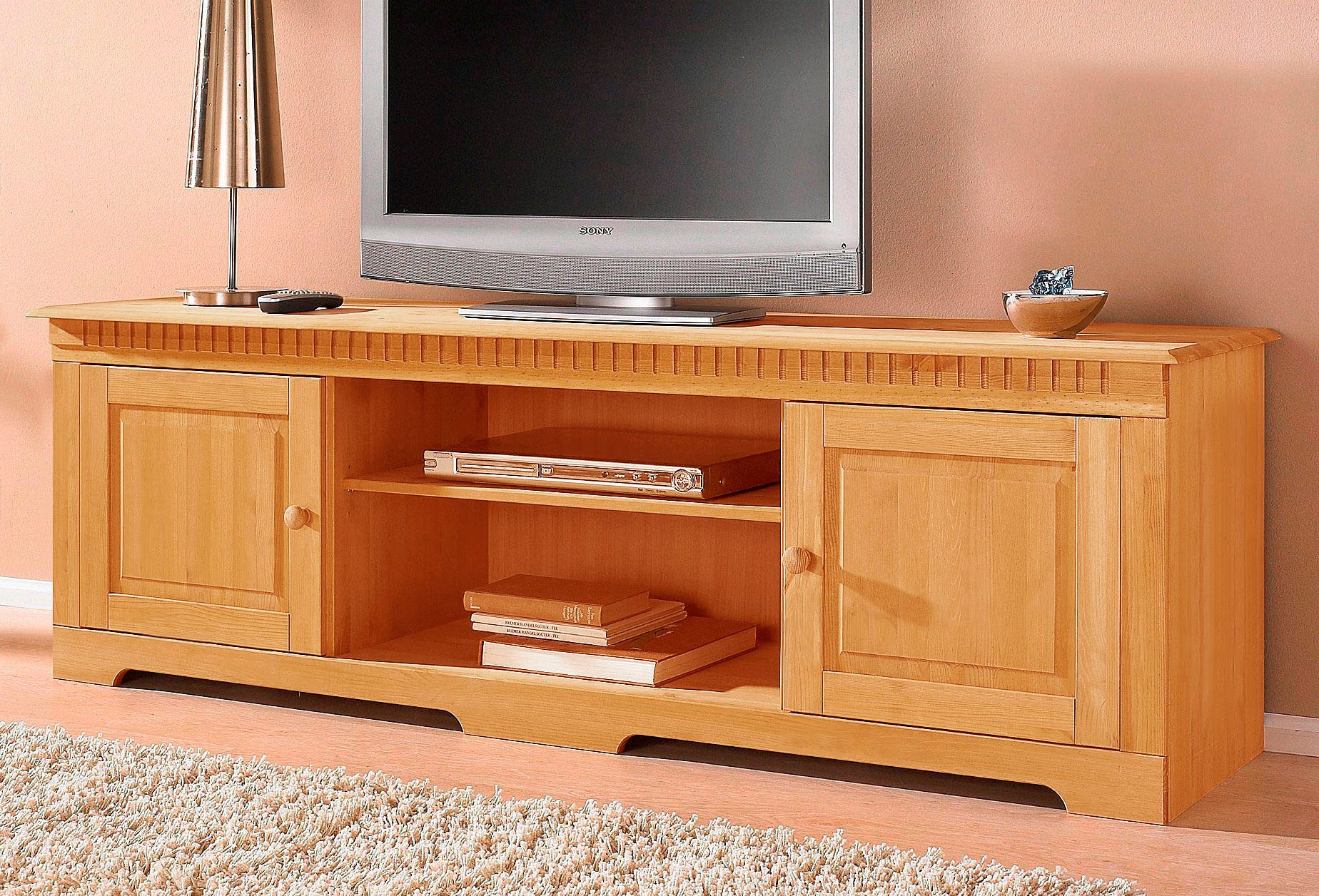 OTTO home Lowboard "Lisa" Kommode aus schönem massivem Kiefernholz, Breite 175 cm