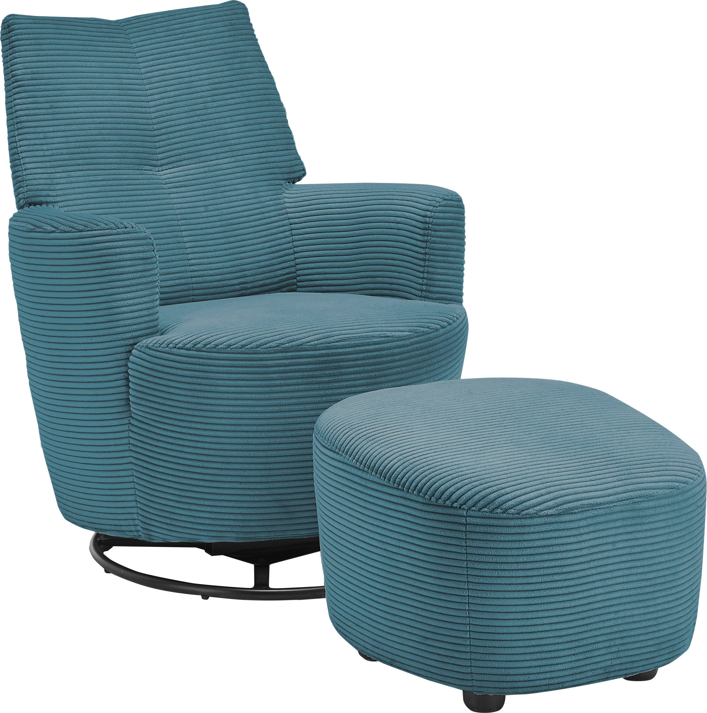 set one by Musterring Relaxsessel »SO 1450«, (Set), mit Dreh- und Wippfunktion, inklusive Hocker