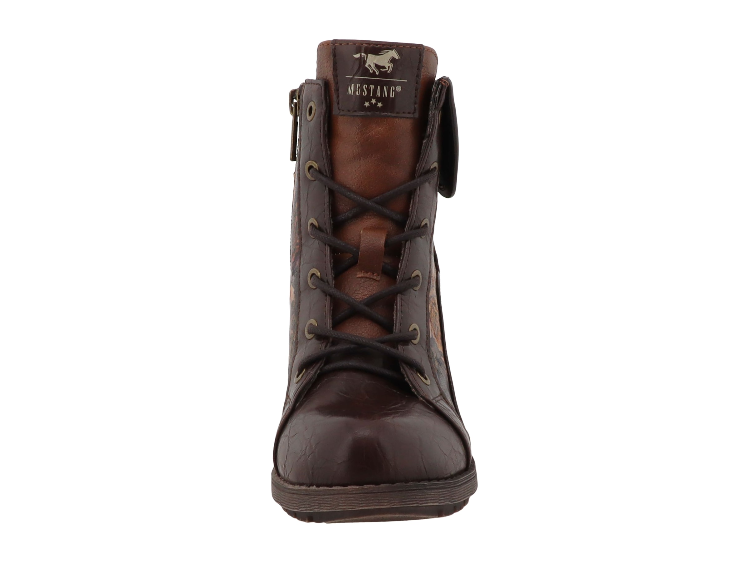 Mustang Shoes Stiefelette »Mode-Stiefel«  Blockabsatz, Schnürboots mit umschlagbarem Kragen