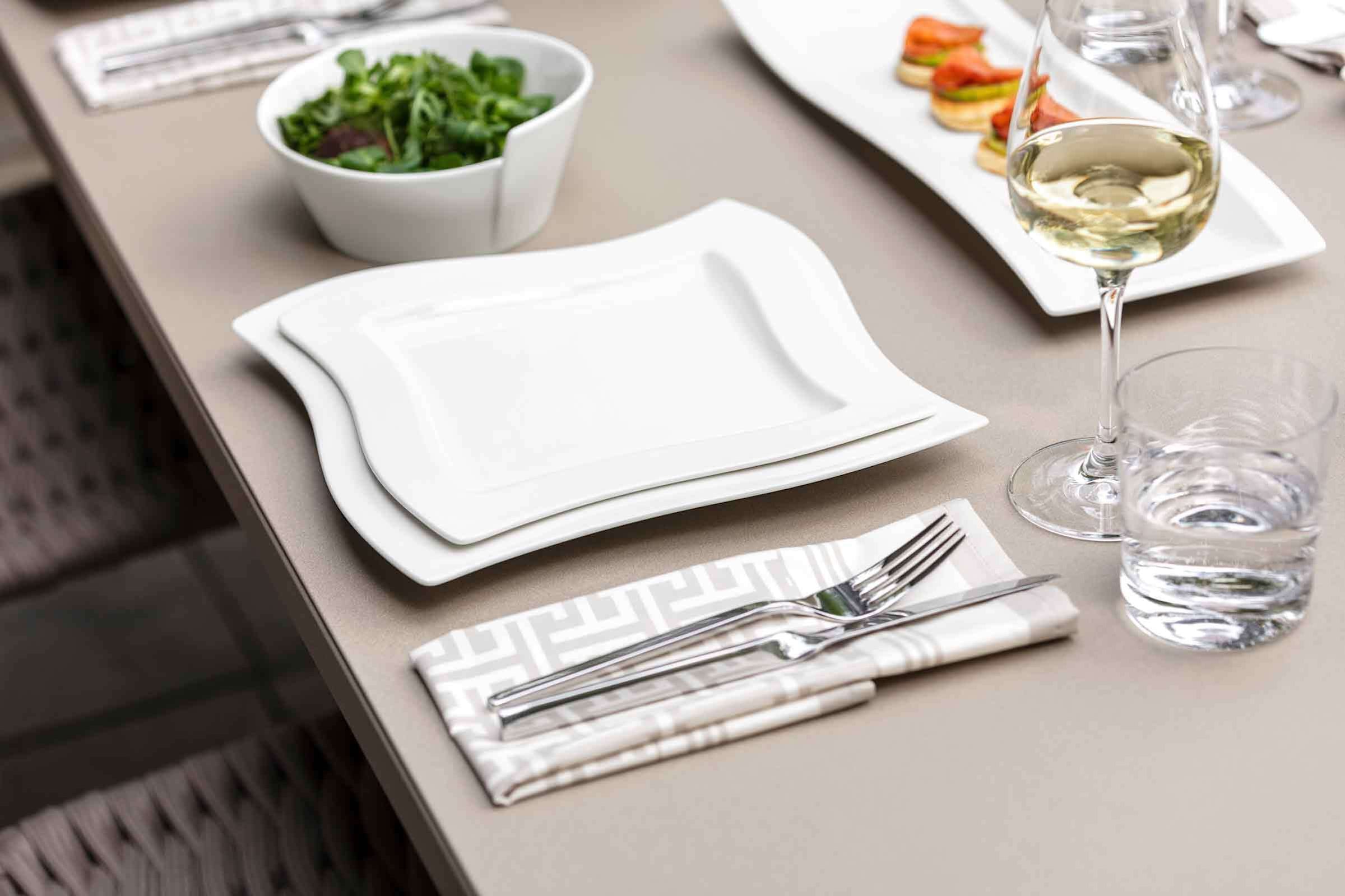 Villeroy & Boch Frühstücksteller »Frühstücksteller NewWave 24 x 24 cm 4er Set weiß«