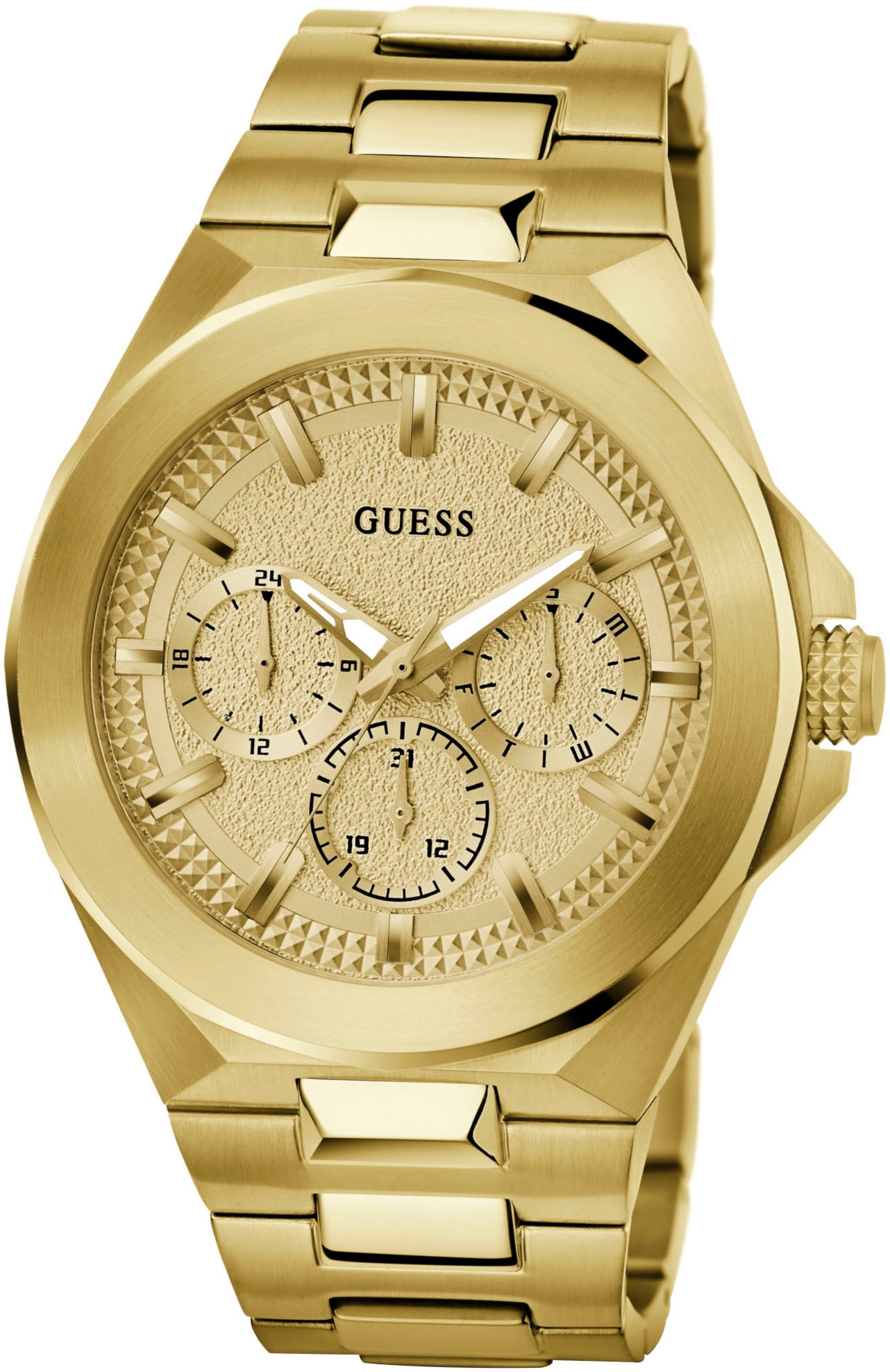 Guess Multifunktionsuhr »DASHBOARD«, Quarzuhr, Armbanduhr, Herrenuhr, Datum, 12/24-Std.-Anzeige