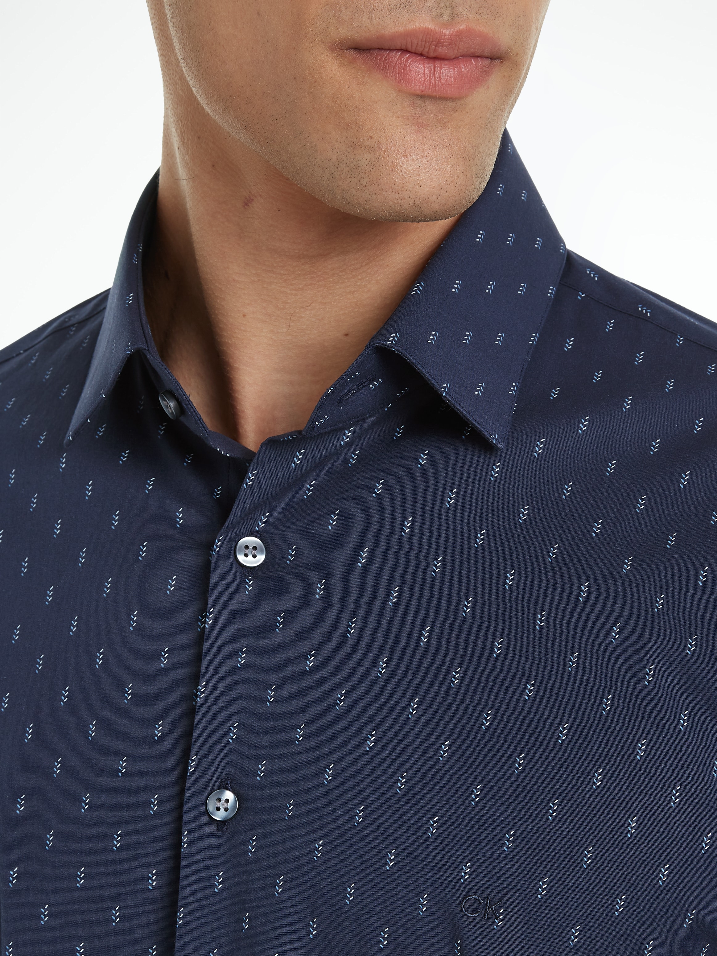 Calvin Klein Langarmhemd »POPLIN LEAF PRINT SLIM SHIRT«