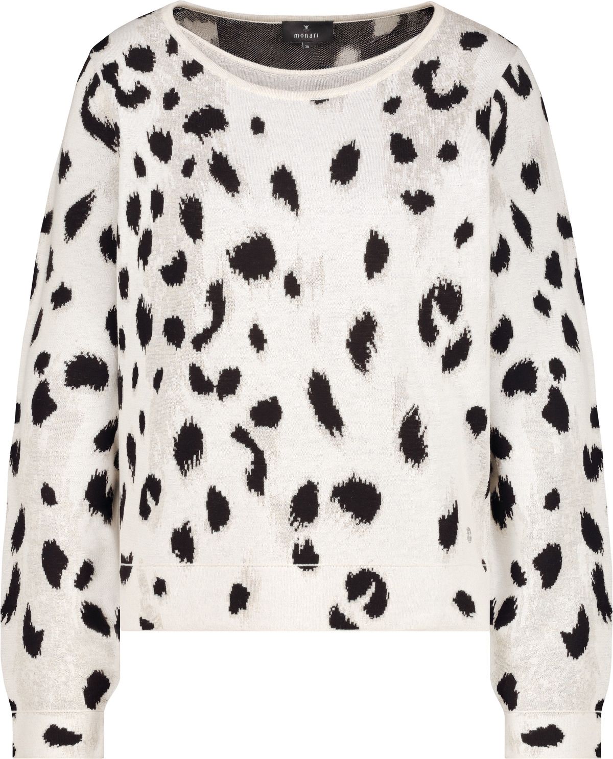 Monari Rundhalspullover »Pullover Leo Jacquard«