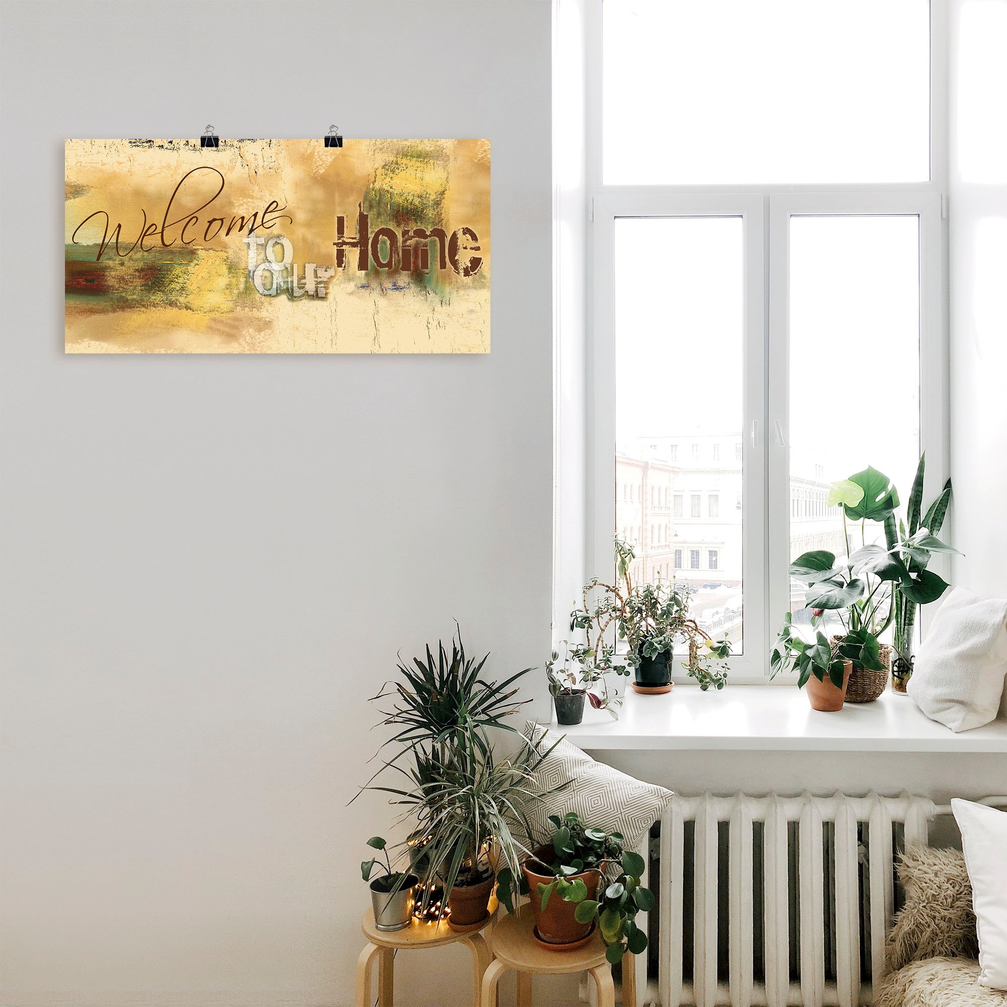 Artland Wandbild »Willkommen in unserem Zuhause« Sprüche & Texte 1 Stk. tlg. als Leinwandbild, Poster in verschied. Größen