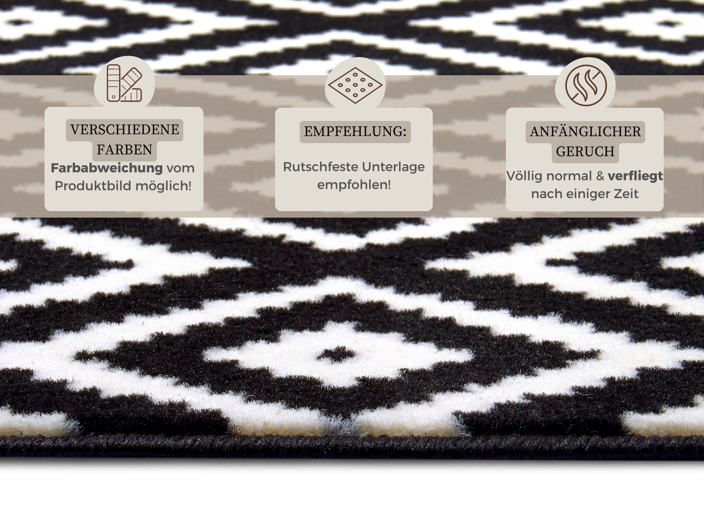 HANSE Home Teppich »Raute«, rechteckig, 9 mm Höhe, Läufer, Kurzflor, Skandi, Raute, Wohnzimmer, Schlafzimmer, Flur