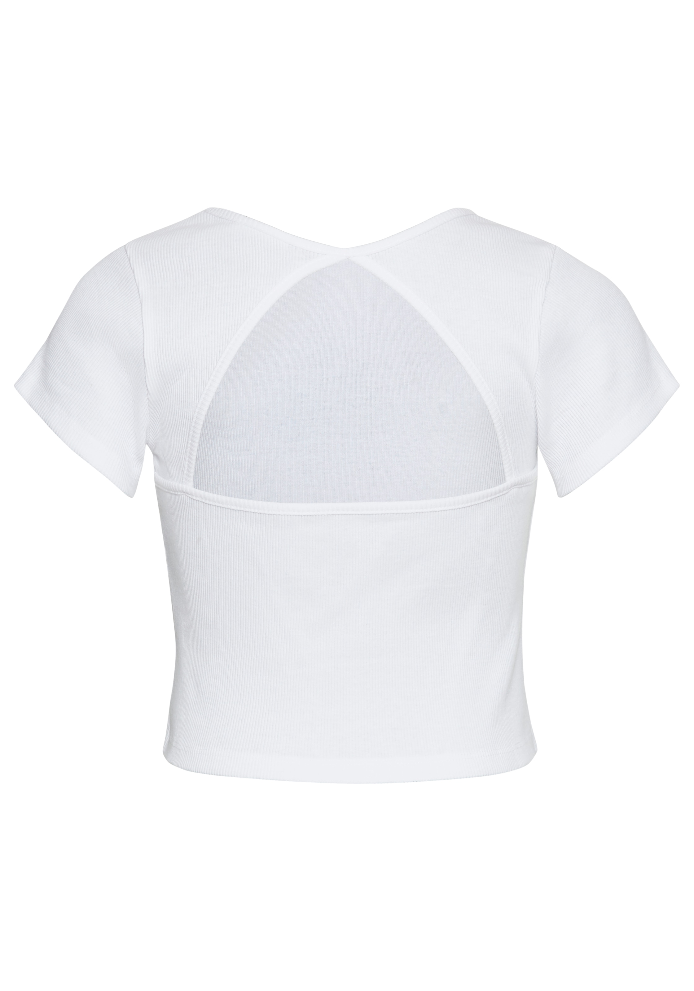 DELMAO T-Shirt »Shirt mit Rücken-Cut out« mit cut out im Rückenteil