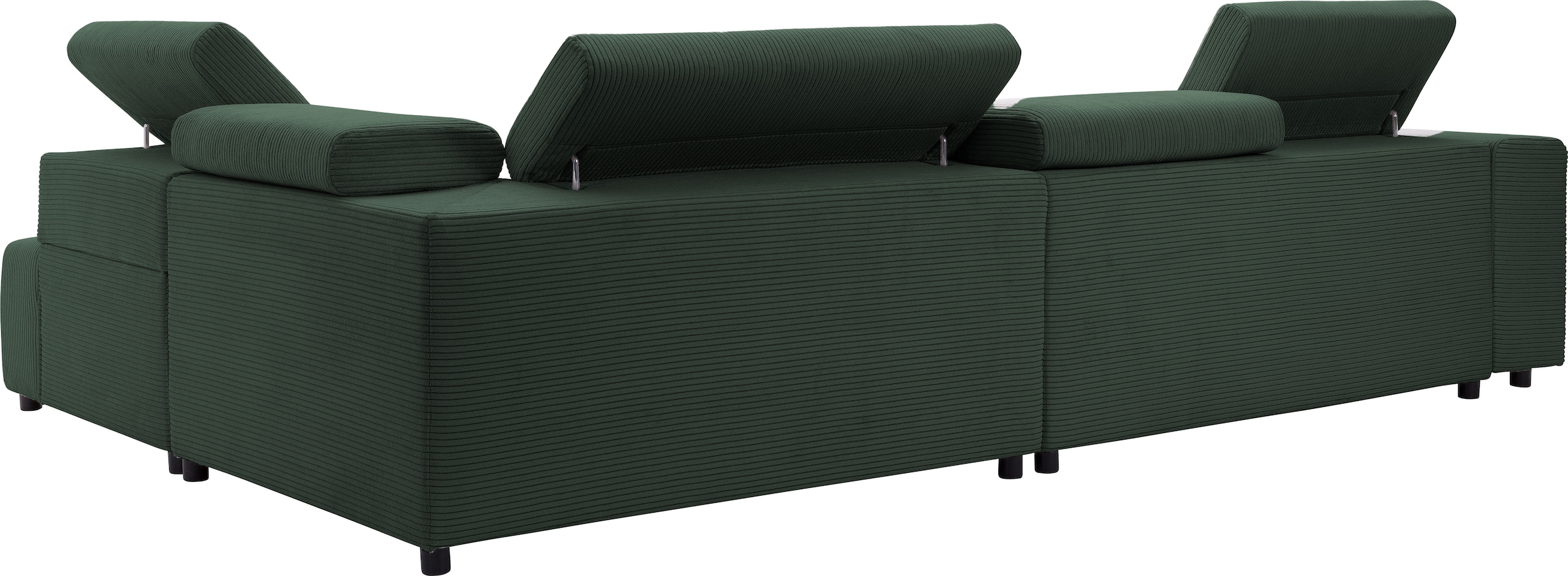 exxpo - sofa fashion Ecksofa »VITTORIO mit Komfortfunktionen, bequem und modern, Cord, L-Form« inkl. Kopfteil- und Sitztiefenverstellung, wahlweise mit Bettfunktion