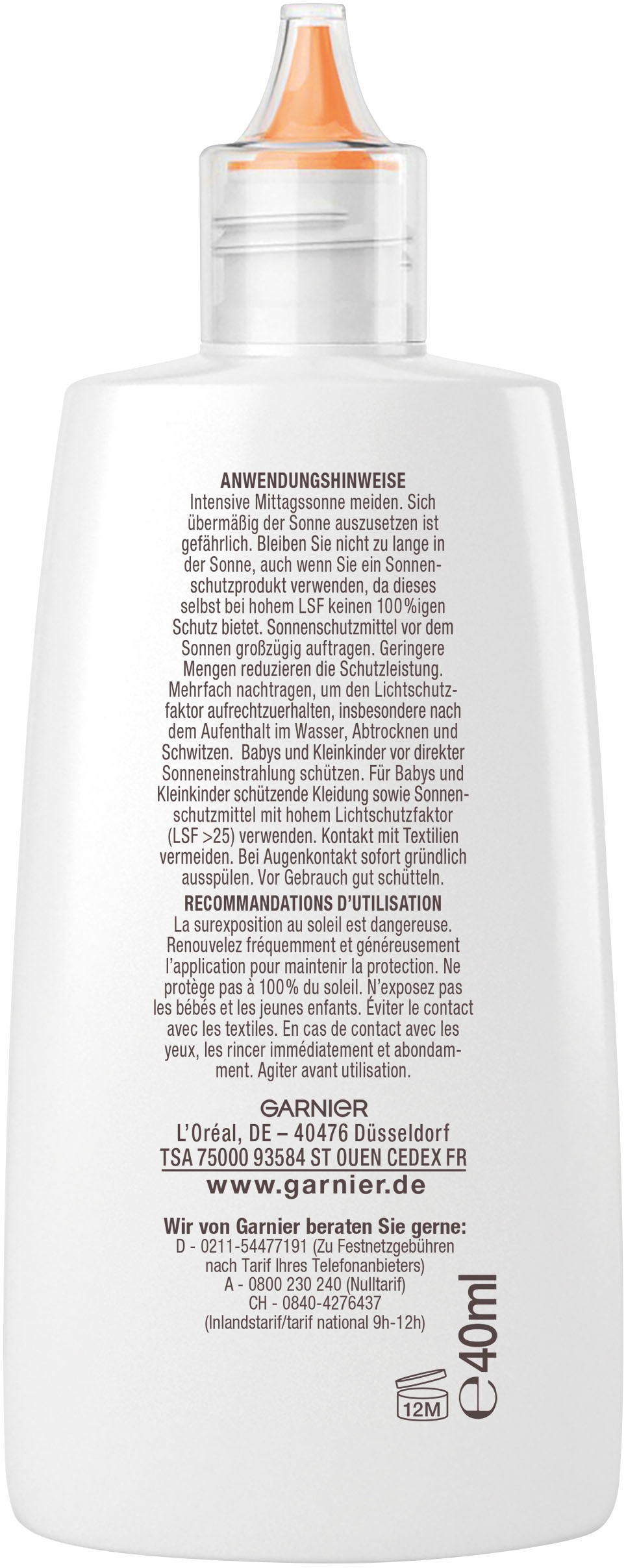 GARNIER Sonnenschutzfluid »Ambre Solaire Sensitive expert+«, mit Hyaluronsäure LSF 50