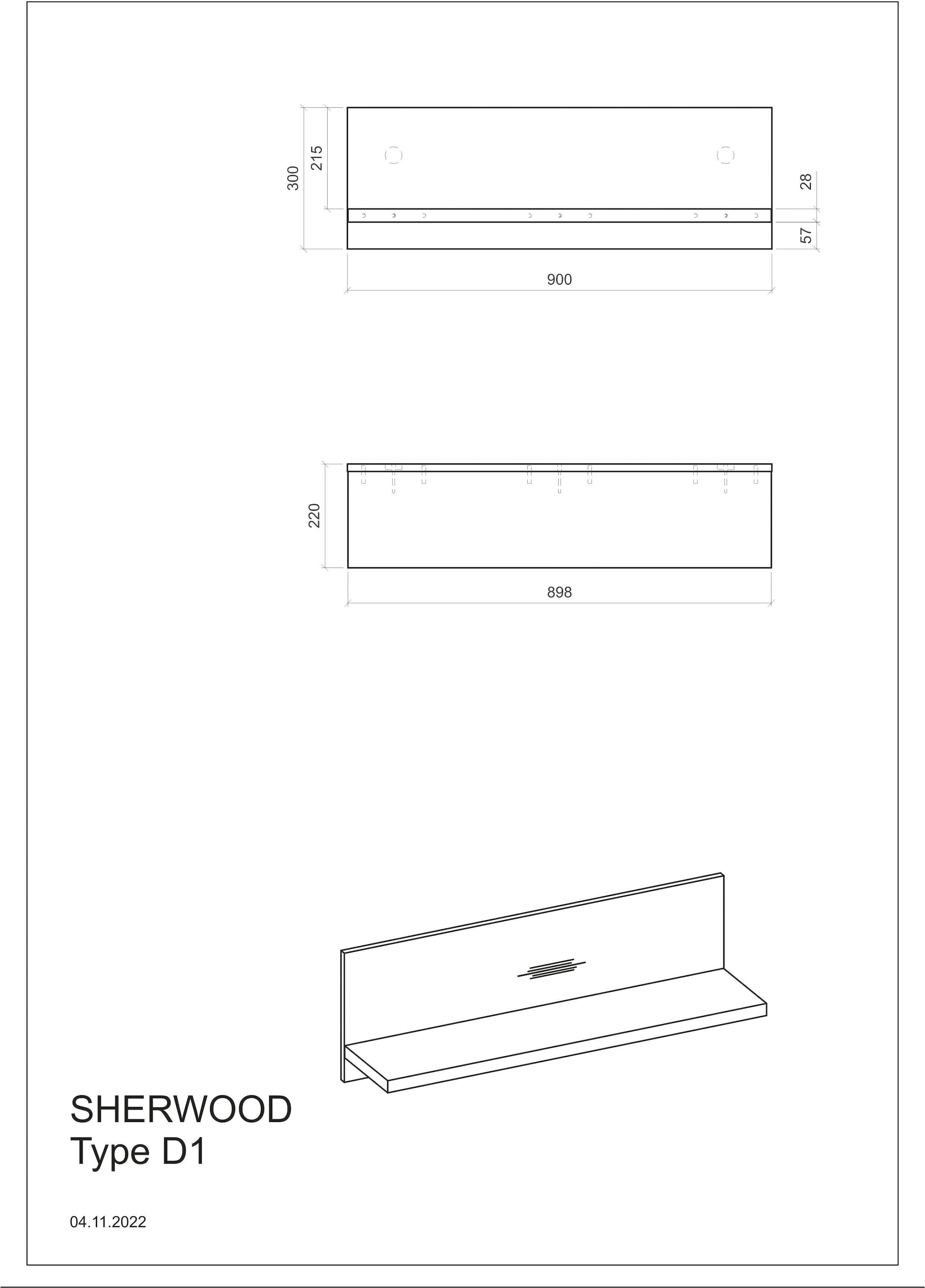 Home affaire Wandregal »Sherwood«, Breite 90 cm, in modernem Holz Dekor, 28 mm starke Ablageböden