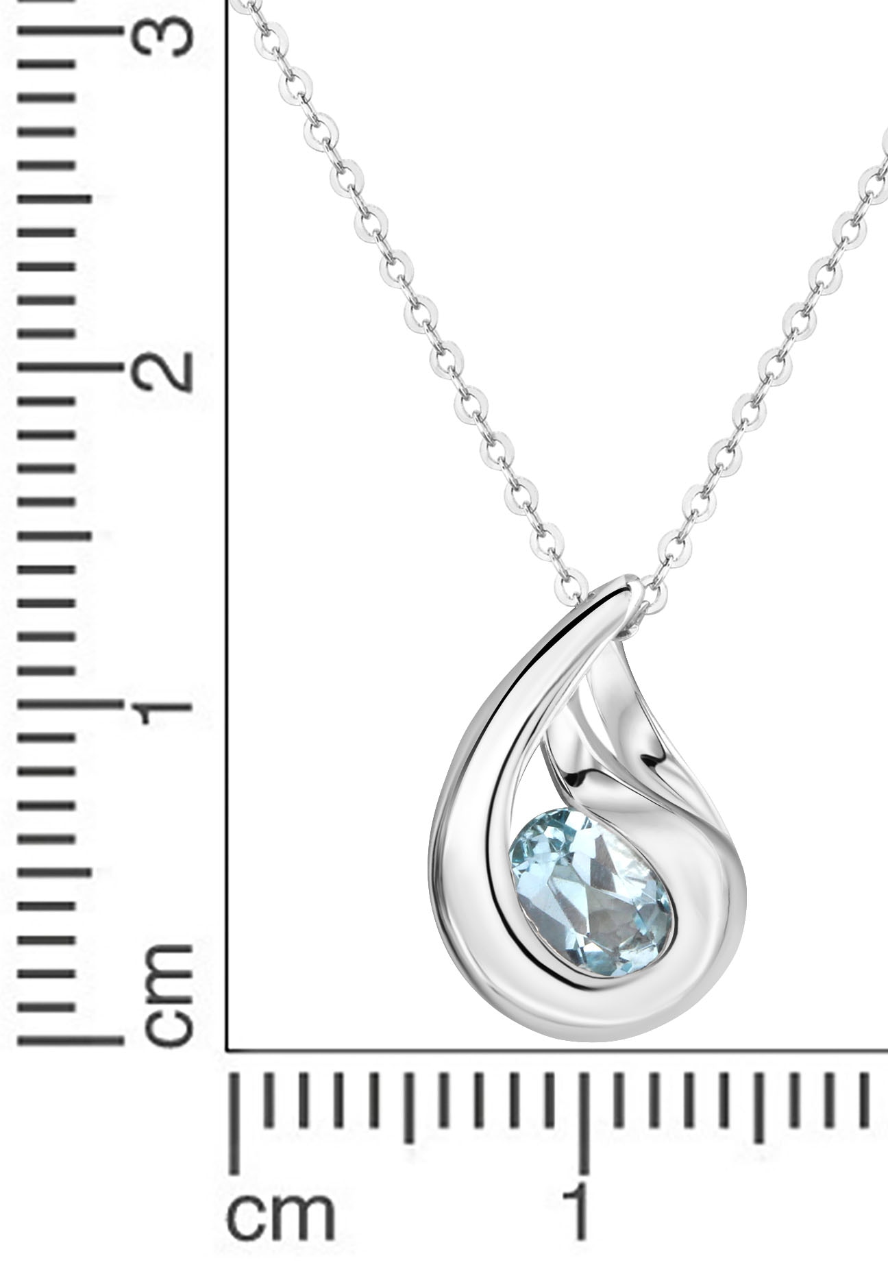 Firetti Kette mit Anhänger »Schmuck Geschenk Silber 925 Halsschmuck Halskette Ankerkette Tropfen«, mit Blautopas (beh.)
