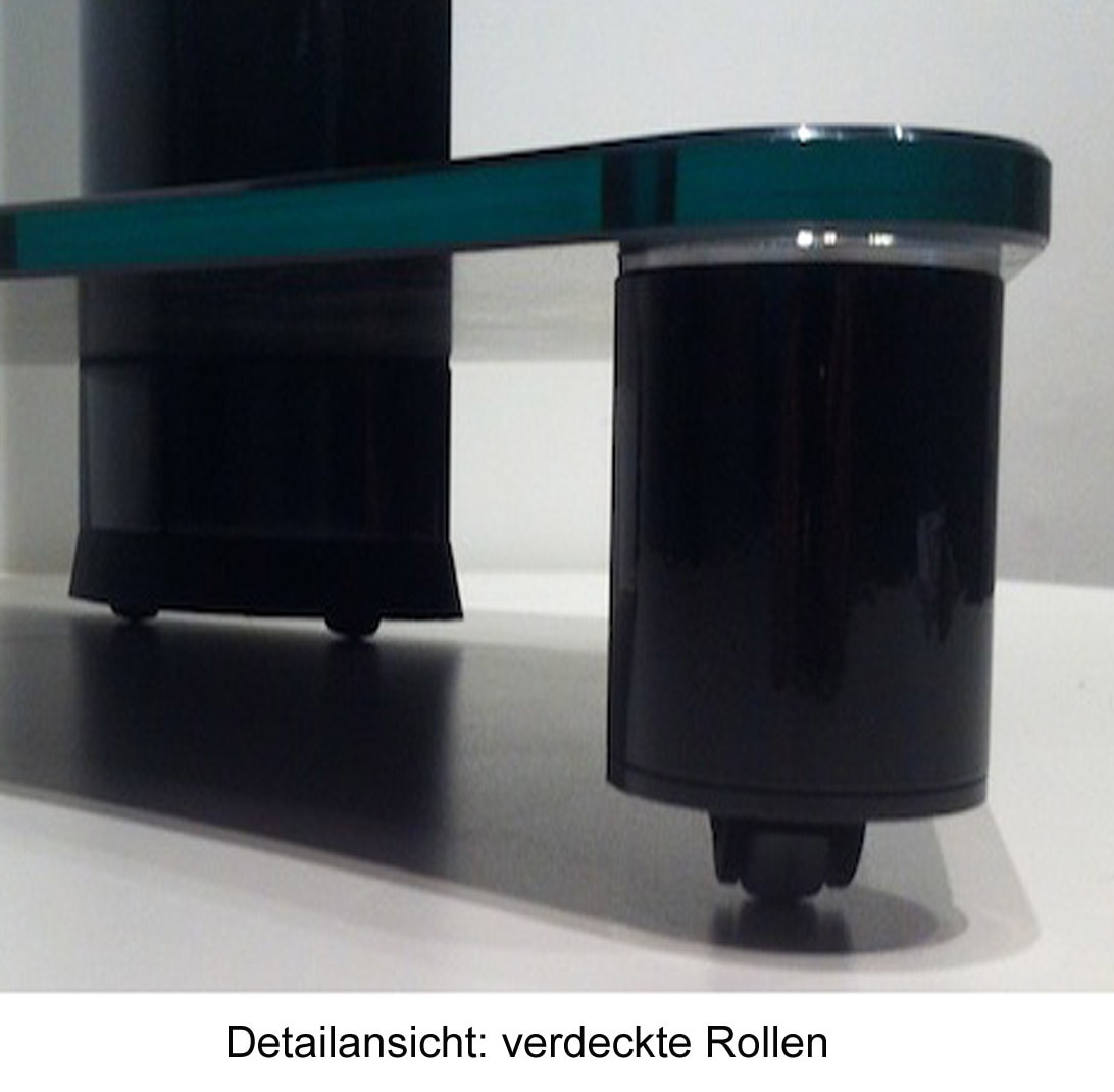 VCM Wohnzimmertisch »TV Standfuß Ständer Rack Alu Glas Rollen Tosal«