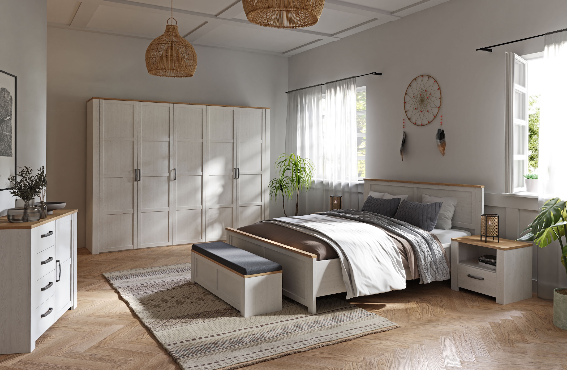 FORTE Kommode B/H/T 101,4/87/42 cm, Soft Close, 4 Schubkästen