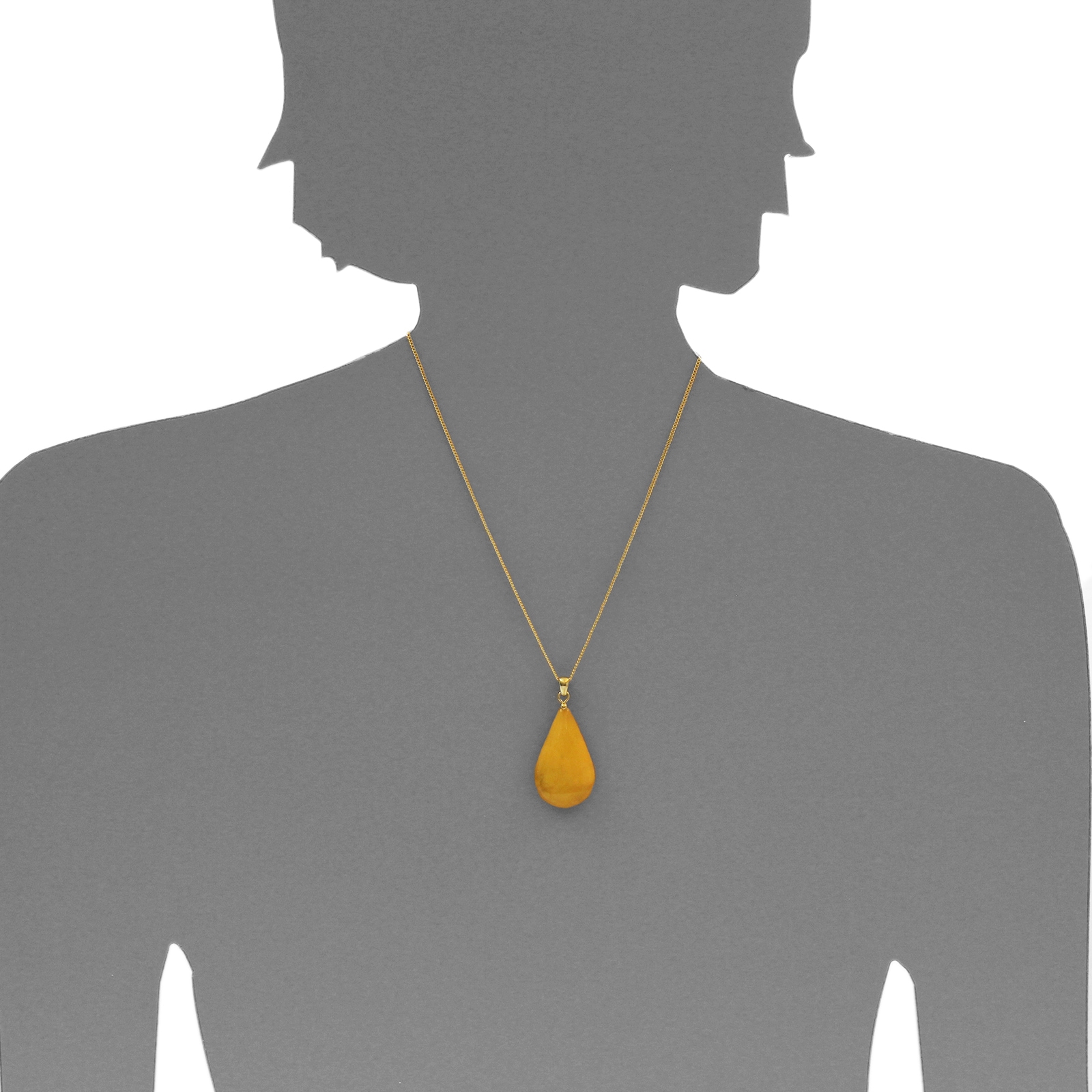 OSTSEE-SCHMUCK Kettenanhänger »- Tropfen ca. 34 mm lang - Gold 333/000 - Bernstein -,«