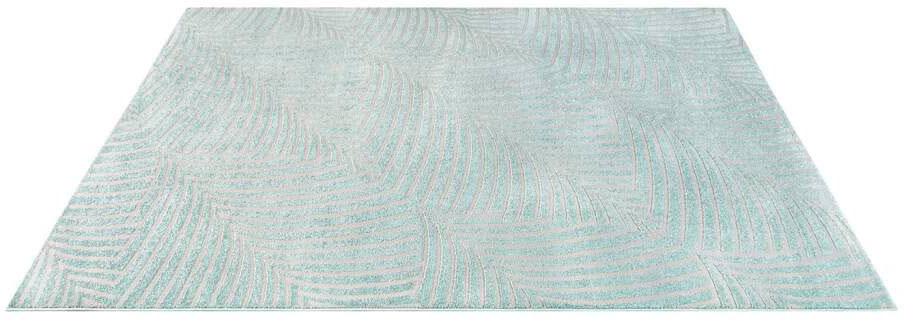 Carpet City Teppich »Friseé-Teppich FANCY 648«, rechteckig, 12 mm Höhe, Läufer, Kurzflor, 3D-Optik, Kreisförmiges Muster, Wohnzimmer