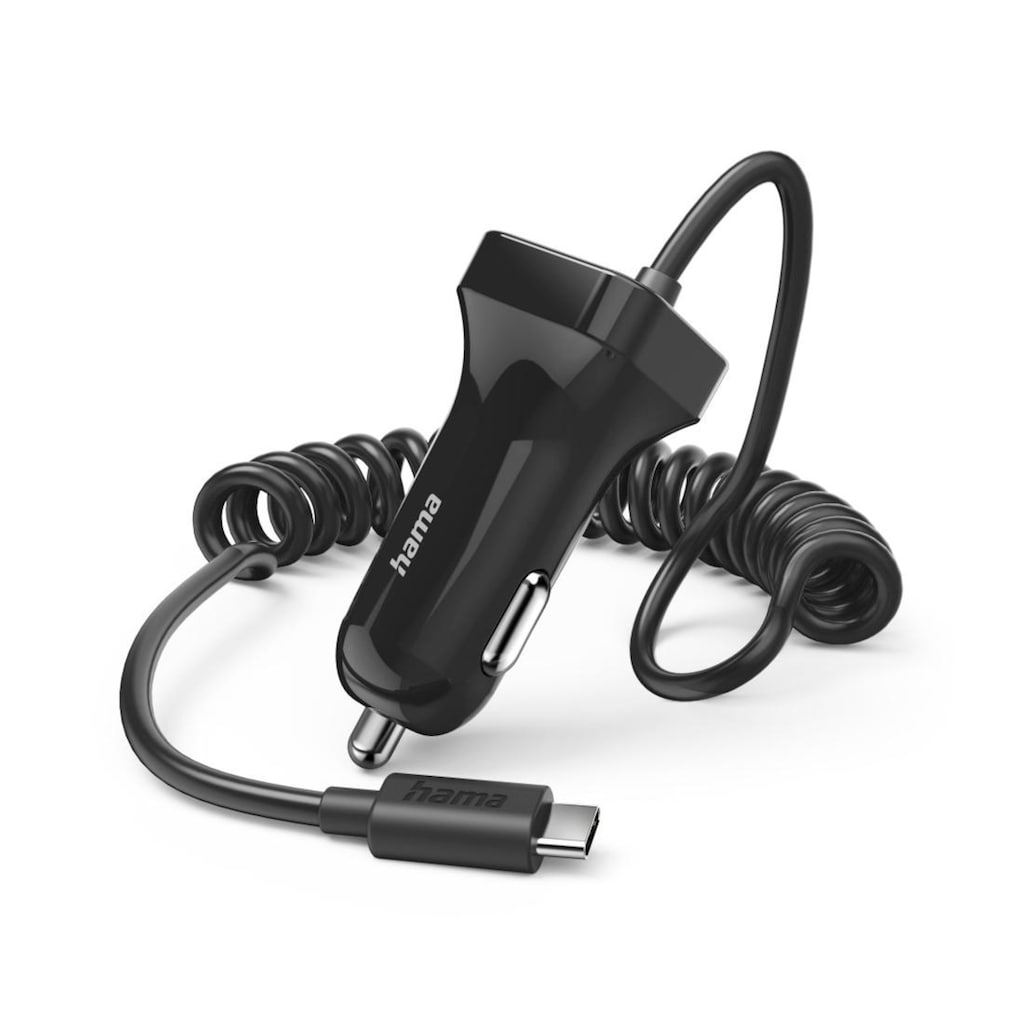 Hama Smartphone-Ladegerät »Auto Ladegerät mit USB C Anschluss, 12 W, 1,0 m, Schwarz«