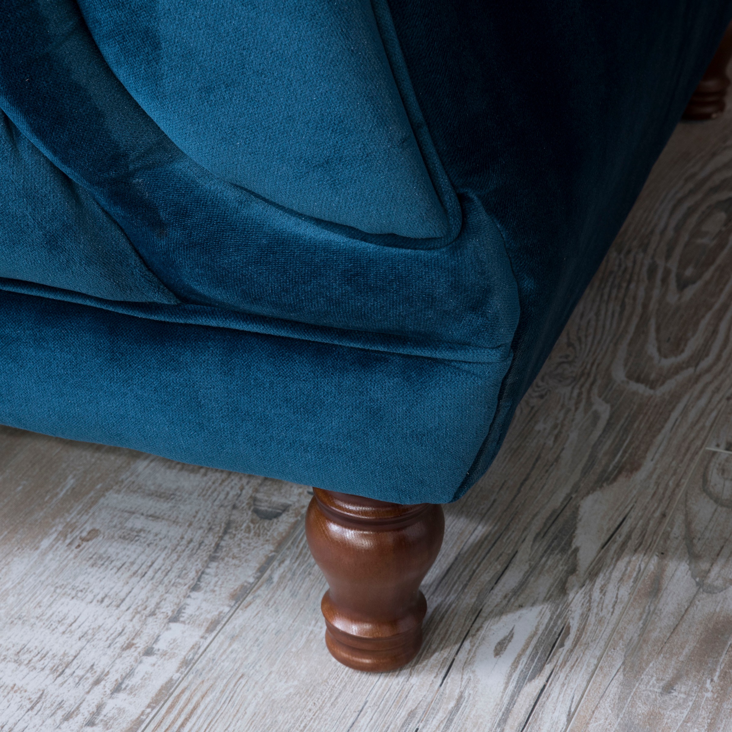 Max Winzer® Chesterfield-Sofa »Isabelle«, Knopfheftung & gedrechselten Füßen in Buche Nussbaum, Breite 200 cm