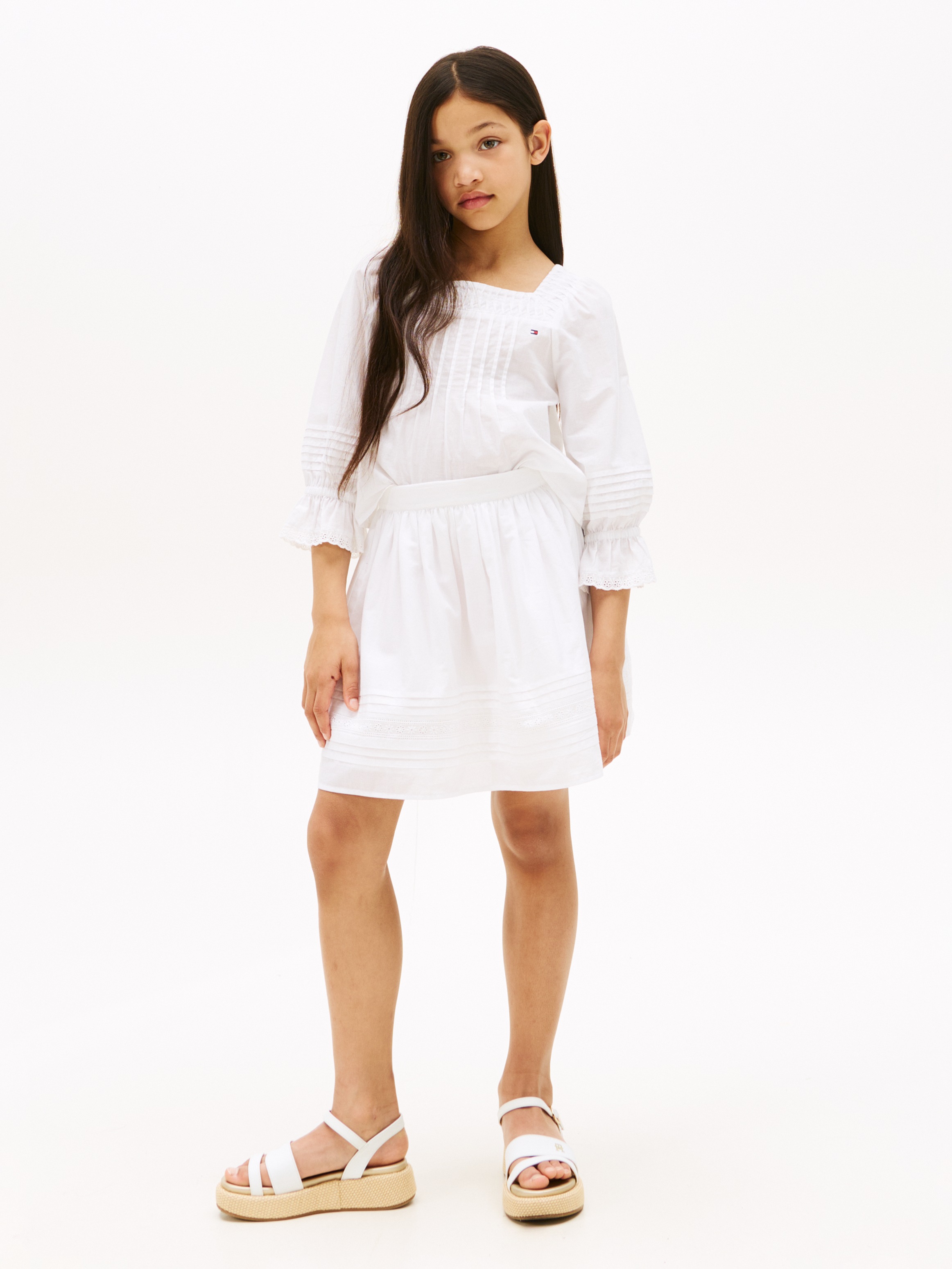 Tommy Hilfiger Webrock »EMBROIDERED TAPE SKIRT« für Kinder bis 16 Jahre, mit Stickerei