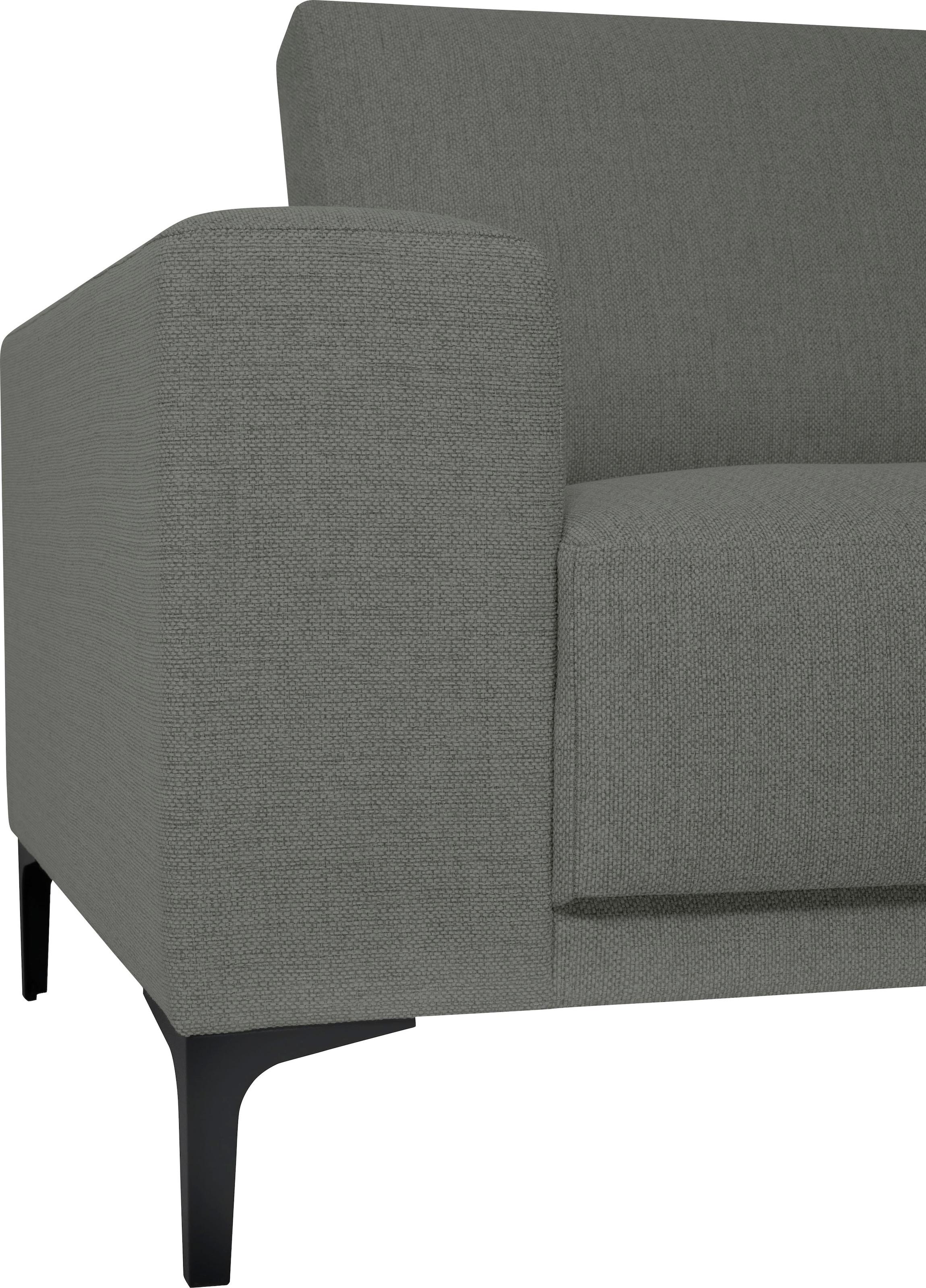 OTTO home Ecksofa »Xander, L-Form,« Breite 289 cm, Webstoff, Soft-Touch Chenille, schwarze Metallfüße