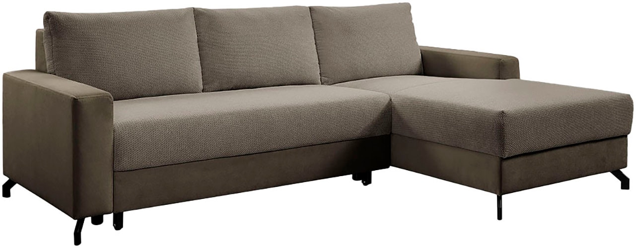 exxpo - sofa fashion Ecksofa »Quattro L-Form, B/T: 247/162 cm«, wahlweise mit Bettfunktion, Bettkasten