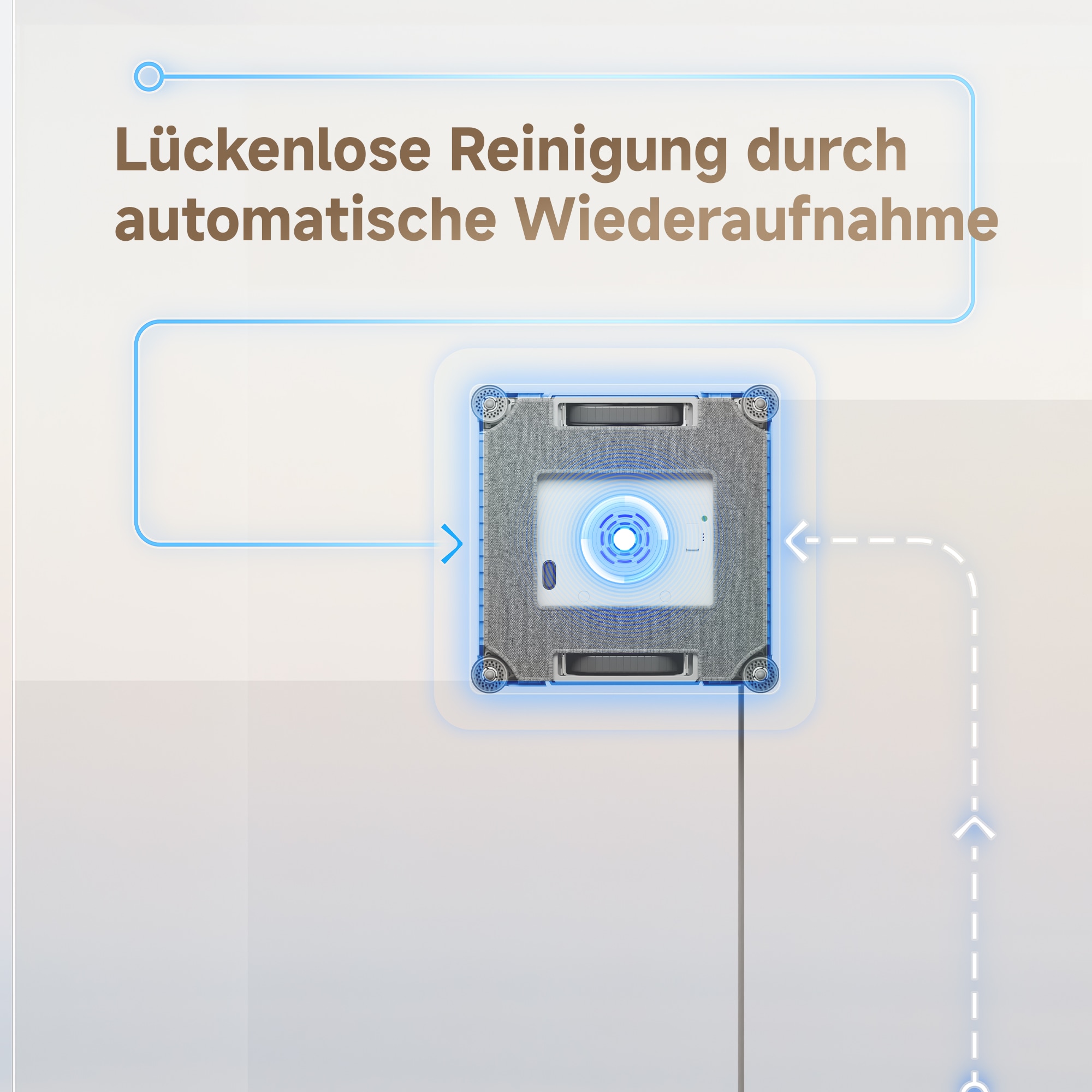 Dreame Fensterputzroboter »C1« KI-Routenplanung, 5.000Pa Saugkraft, Hindernisvermeidung