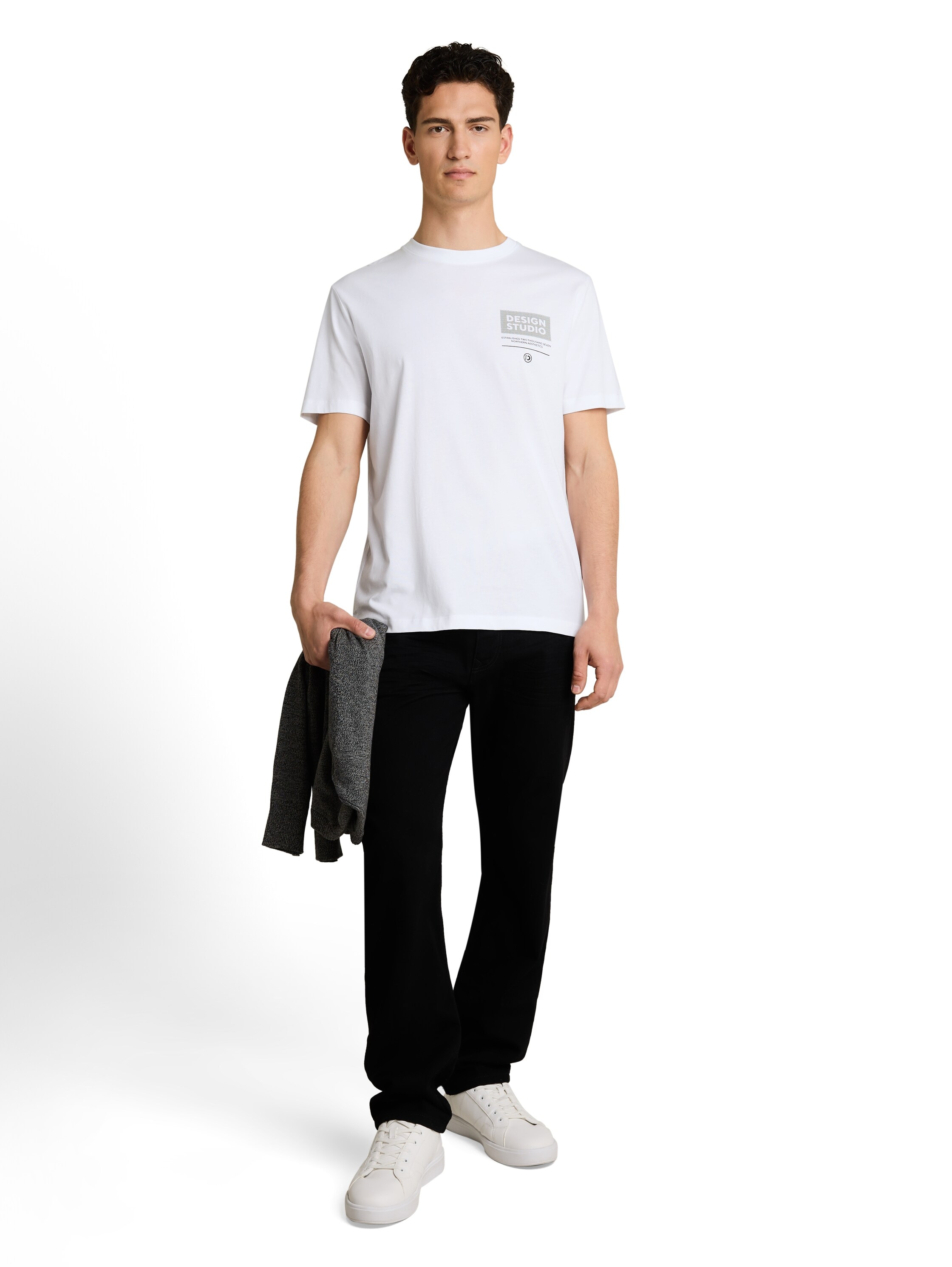 TOM TAILOR Denim Rundhalsshirt Packung, 3 mit Logo Print