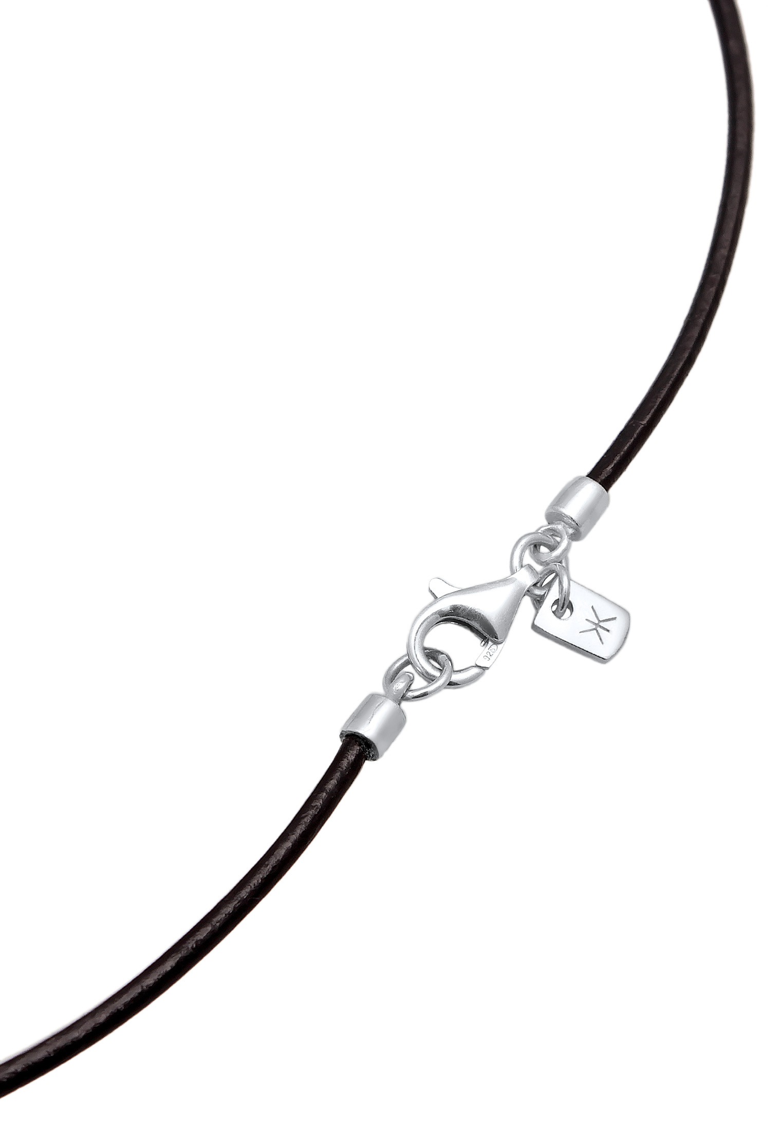 Kuzzoi Lederband »Halskette Choker Satin Türkis Edelstein Tropfen 925 Silber«