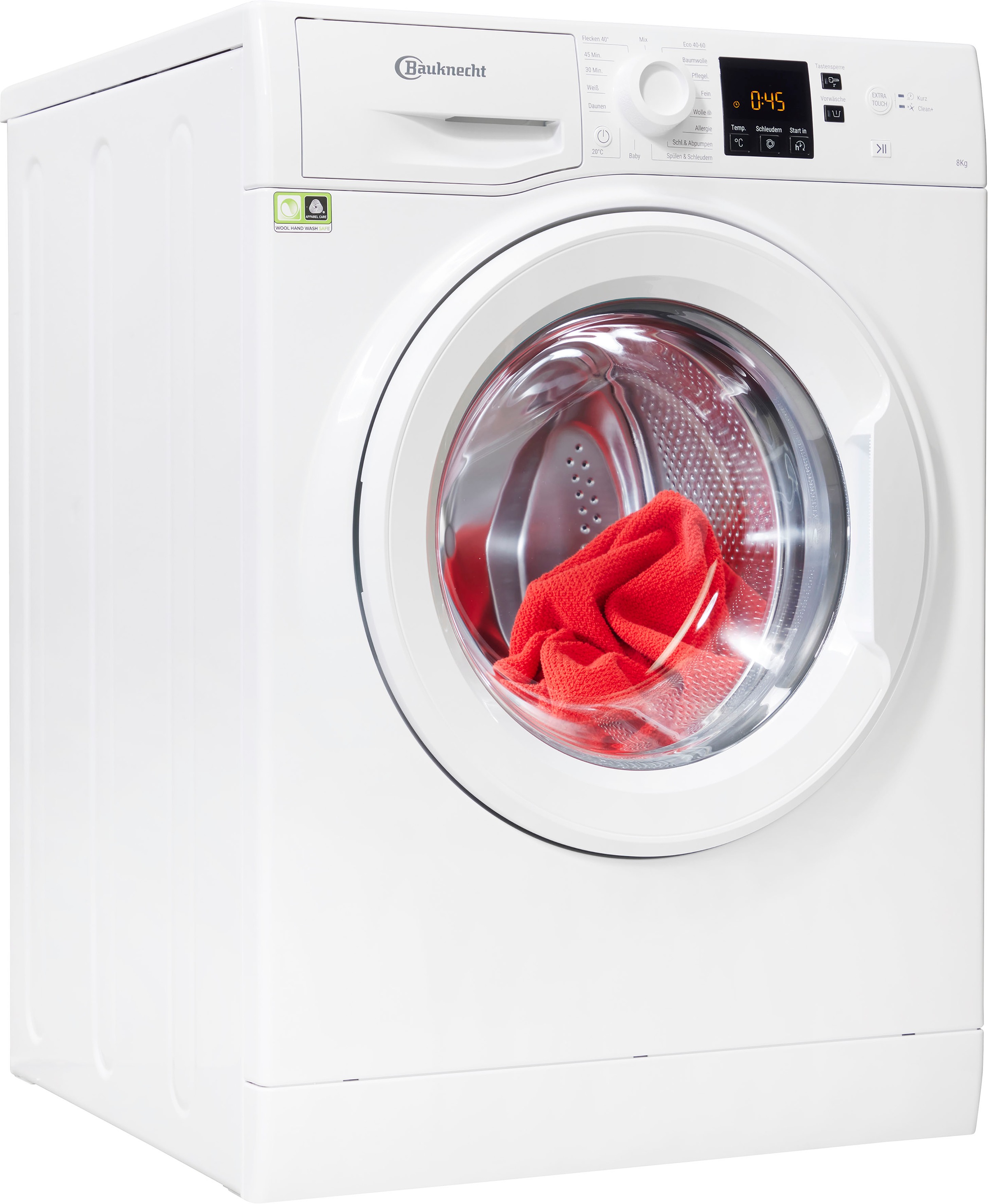 BAUKNECHT Waschmaschine "BPW 814 A" 8 kg 1400 U/min TOP 4 Flecken 40 & Anti-Allergie – 8 kg, ruhig, energieeffizient